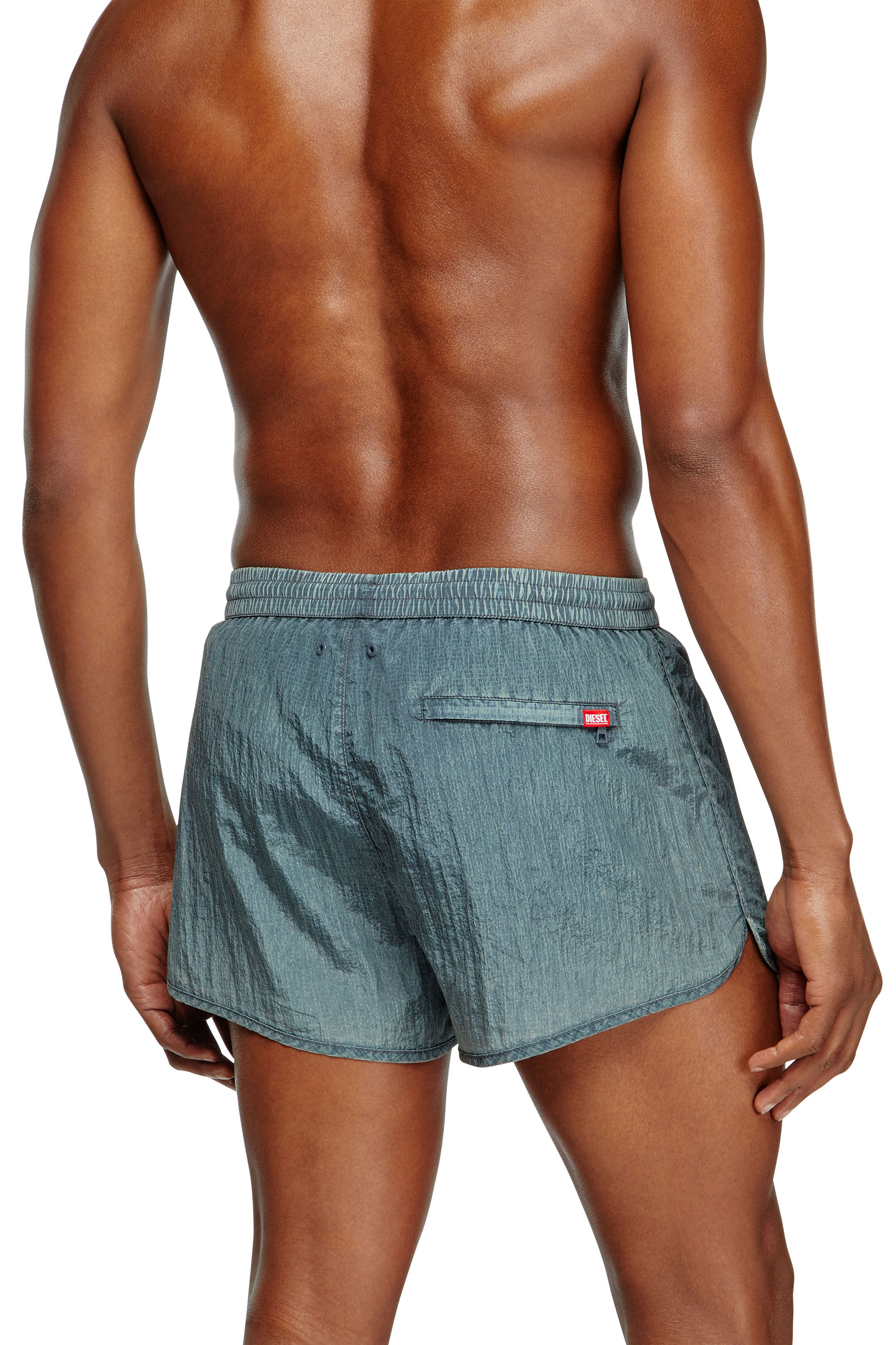 Diesel - OLIVER-30-D-POP, Herren Badeshorts aus behandeltem Ripstop in Grau - 3
