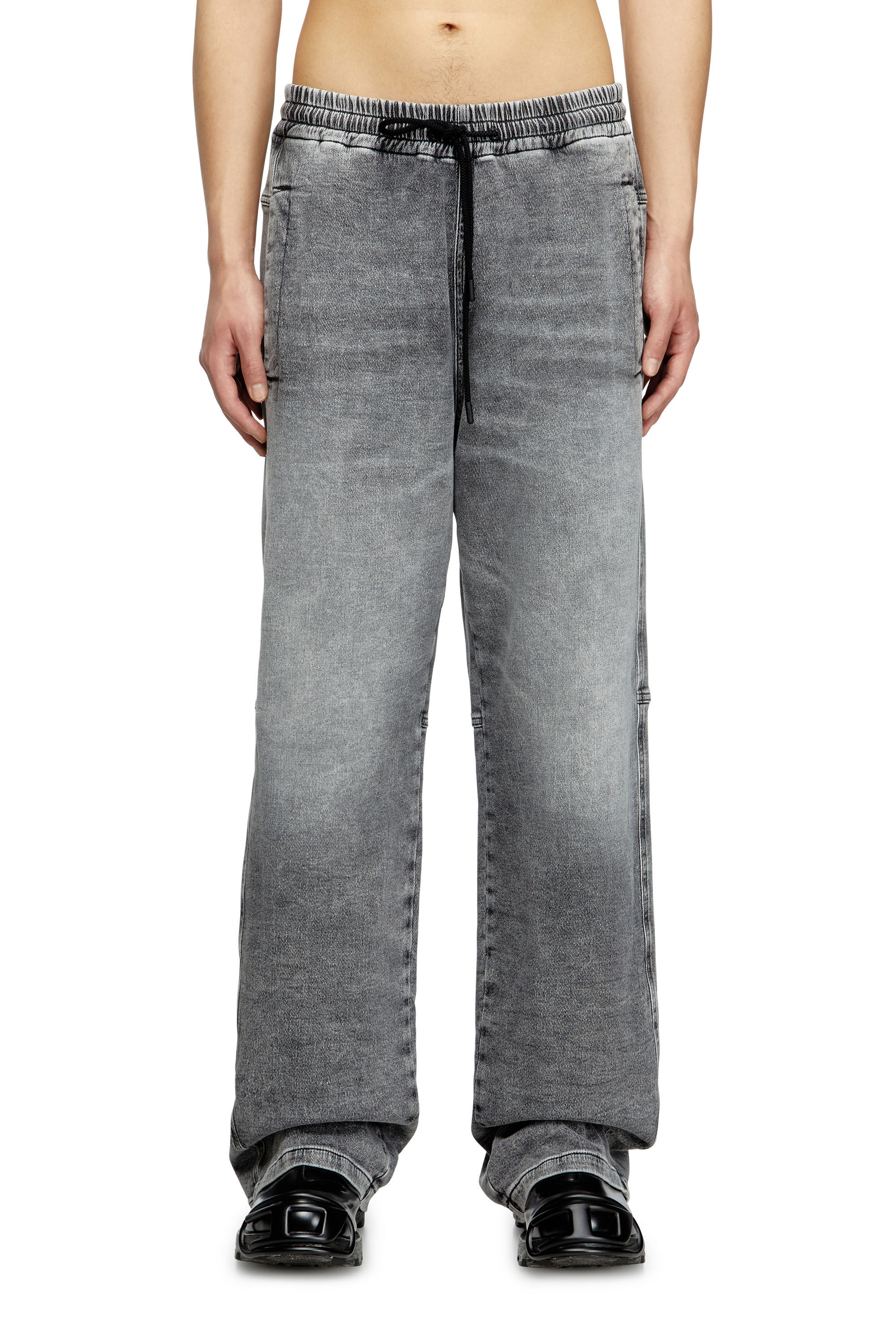 Diesel - Unisex Relaxed D-Martyans Track Denim 0BEBR, Schwarz/Dunkelgrau - 3