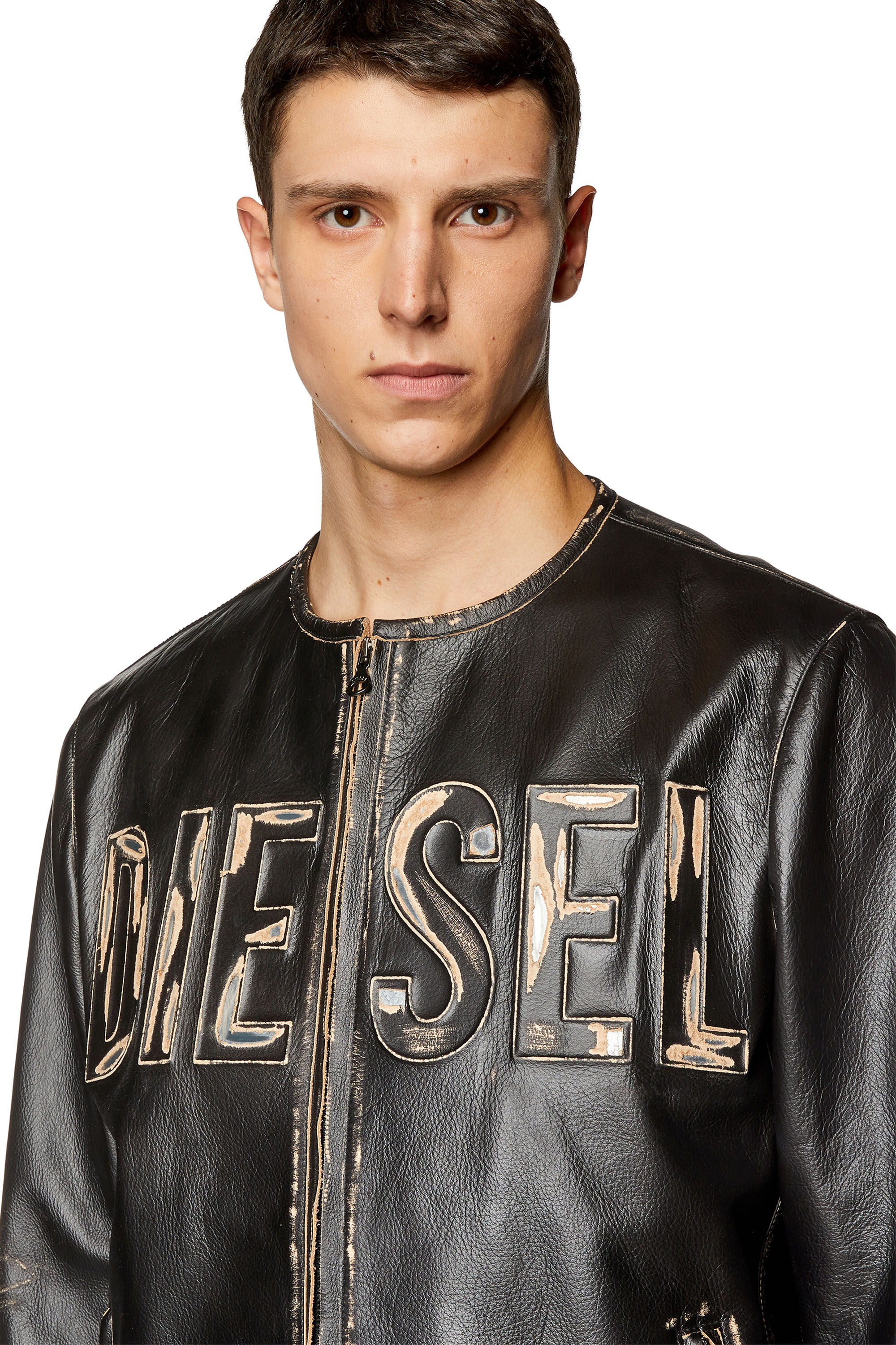 Leather jacket mens diesel outlet