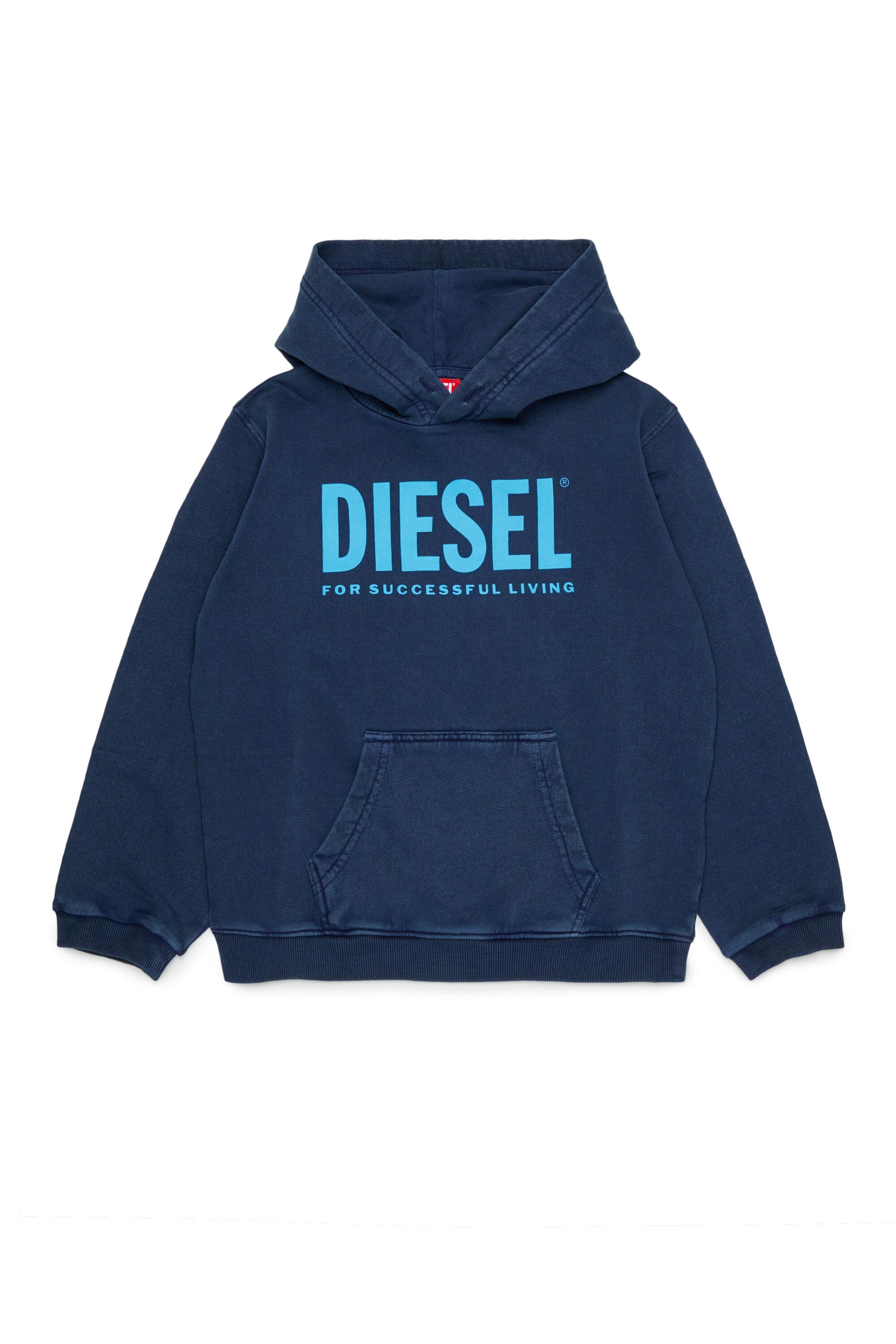 Diesel - STISEL OVER, Herren Hoodie mit Maxi-Logo-Print in Dunkelblau - 1