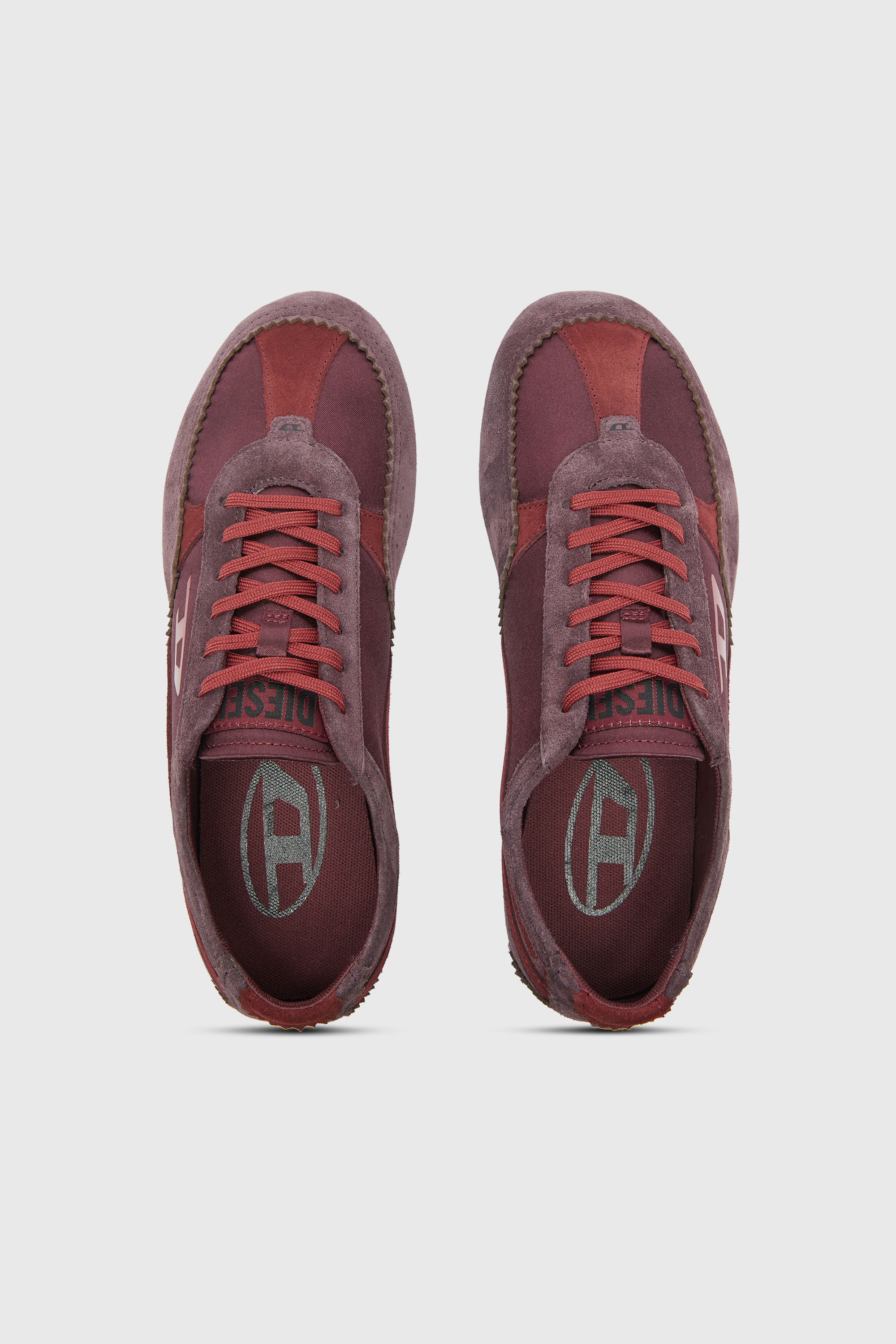 Diesel - D-MILE LOW II W, Damen D-Mile &ndash; Flat-Sneakers mit Wildleder-Overlays in Burgunderrot - 4