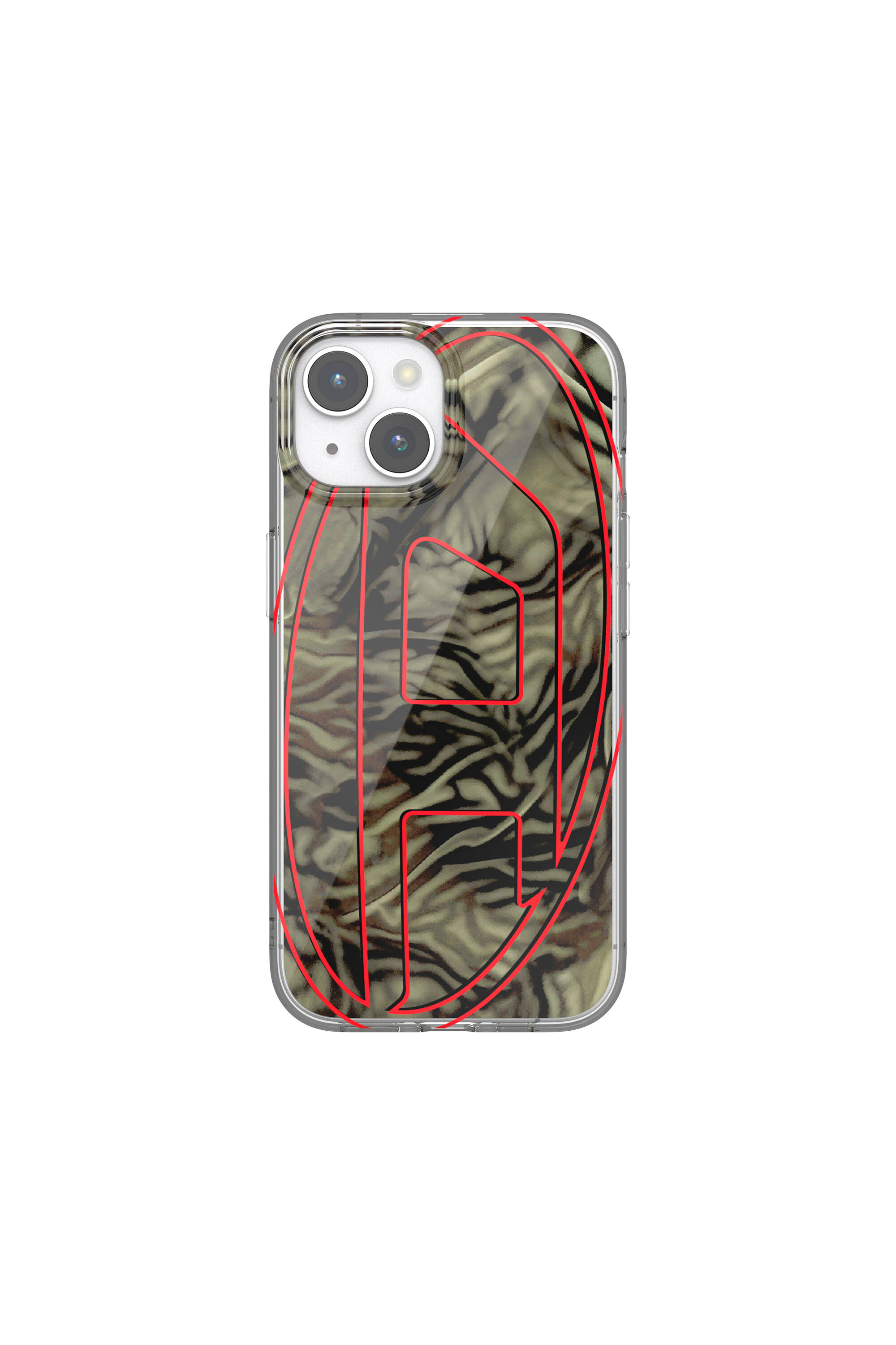 Diesel - 60051 AOP CASE, Unisex Camou Case für iP 15 in Rot/Grün - 2