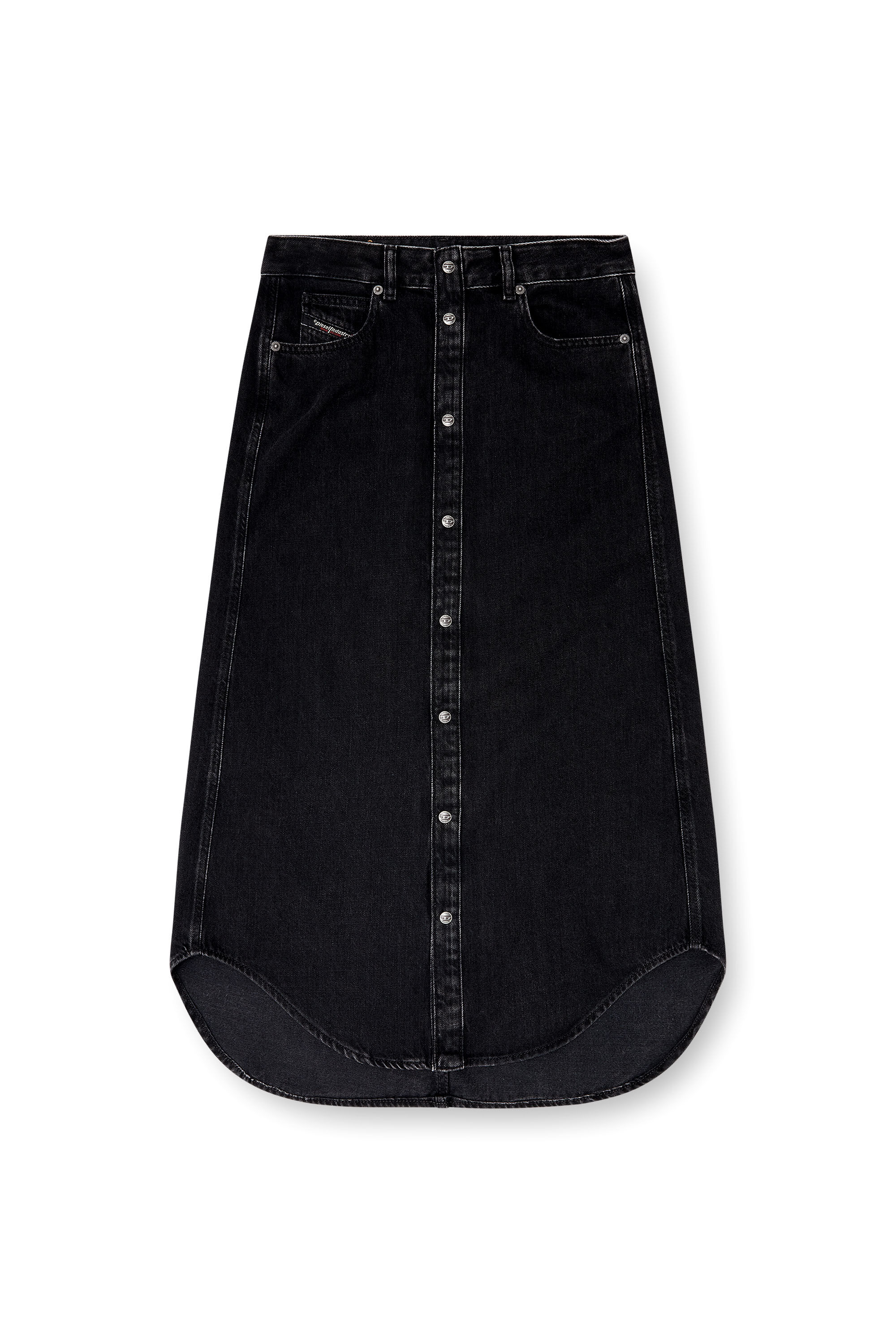 Diesel - DE-ARD-LONG, Damen Midirock aus Denim in Schwarz - 2