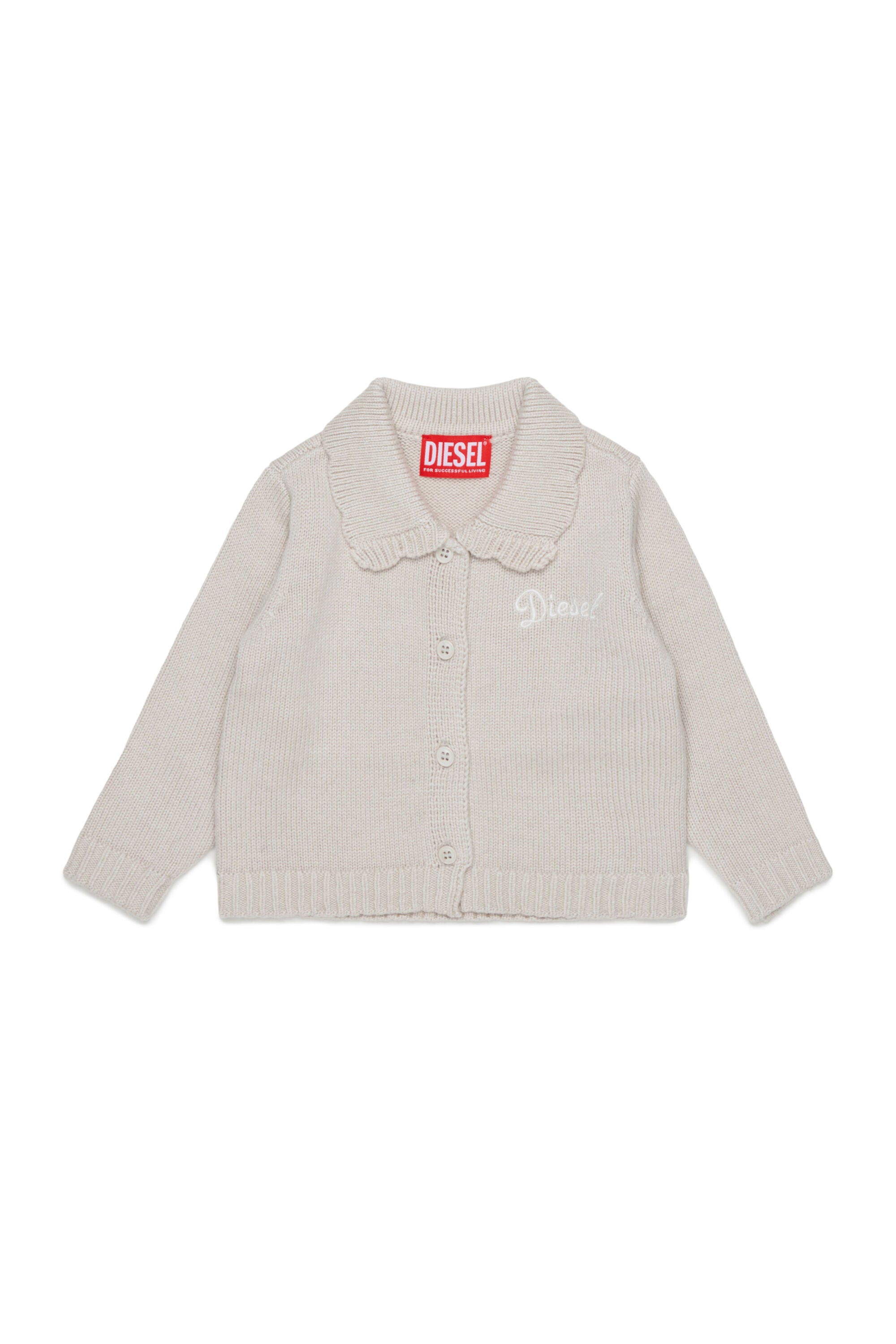 Diesel - KSCALOB, Damen Cardigan mit Kaschmiranteil und Muschelkragen in Wei&szlig; - 1