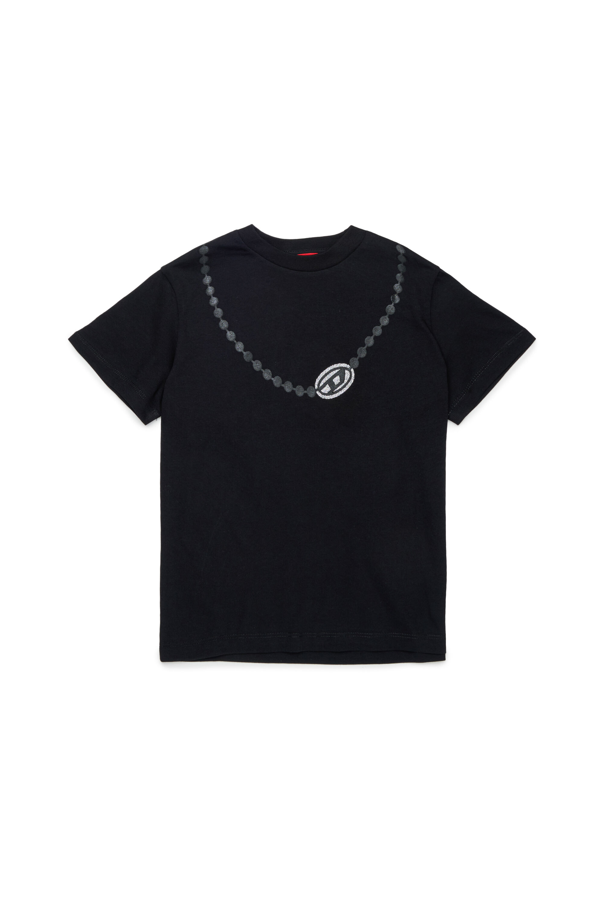 Diesel - TICLA, Damen Baumwoll-T-Shirt mit Ketten-Print in Schwarz - 1