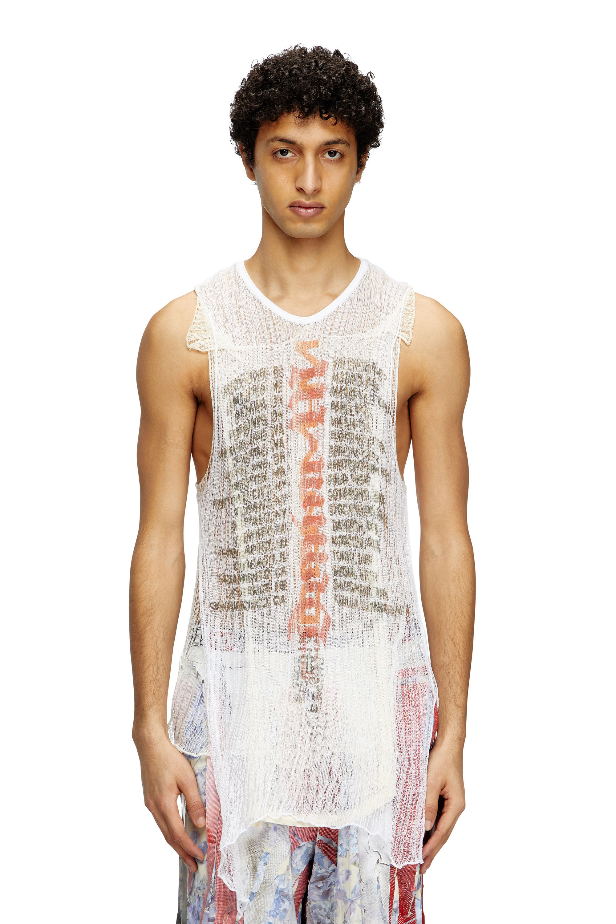 Diesel - K-ABANTE-B, Herren Strick-Tanktop mit vielgetragenem Effekt in Weiß - 3
