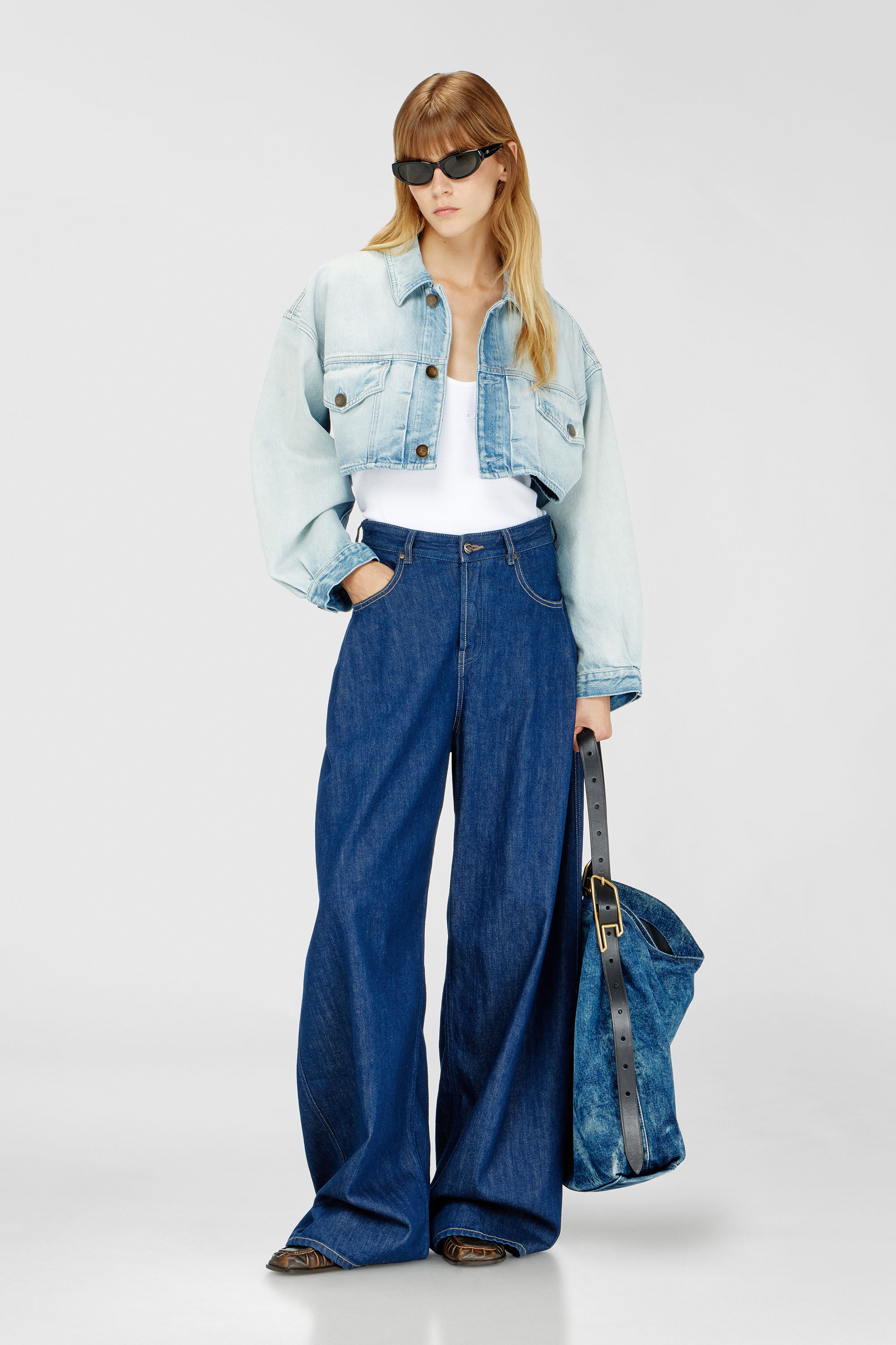 Diesel - T-IPSYA-LKDS, Damen Geripptes Tanktop mit Oval D in Wei&szlig; - 1