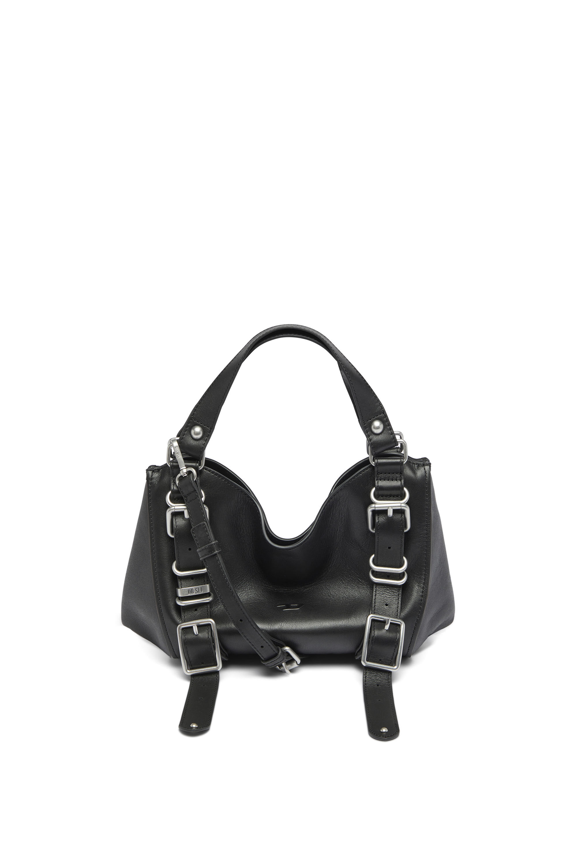 Diesel - D-ONE TOPHANDLE S, Damen D-One-Small Henkeltasche aus behandeltem Leder in Schwarz - 2