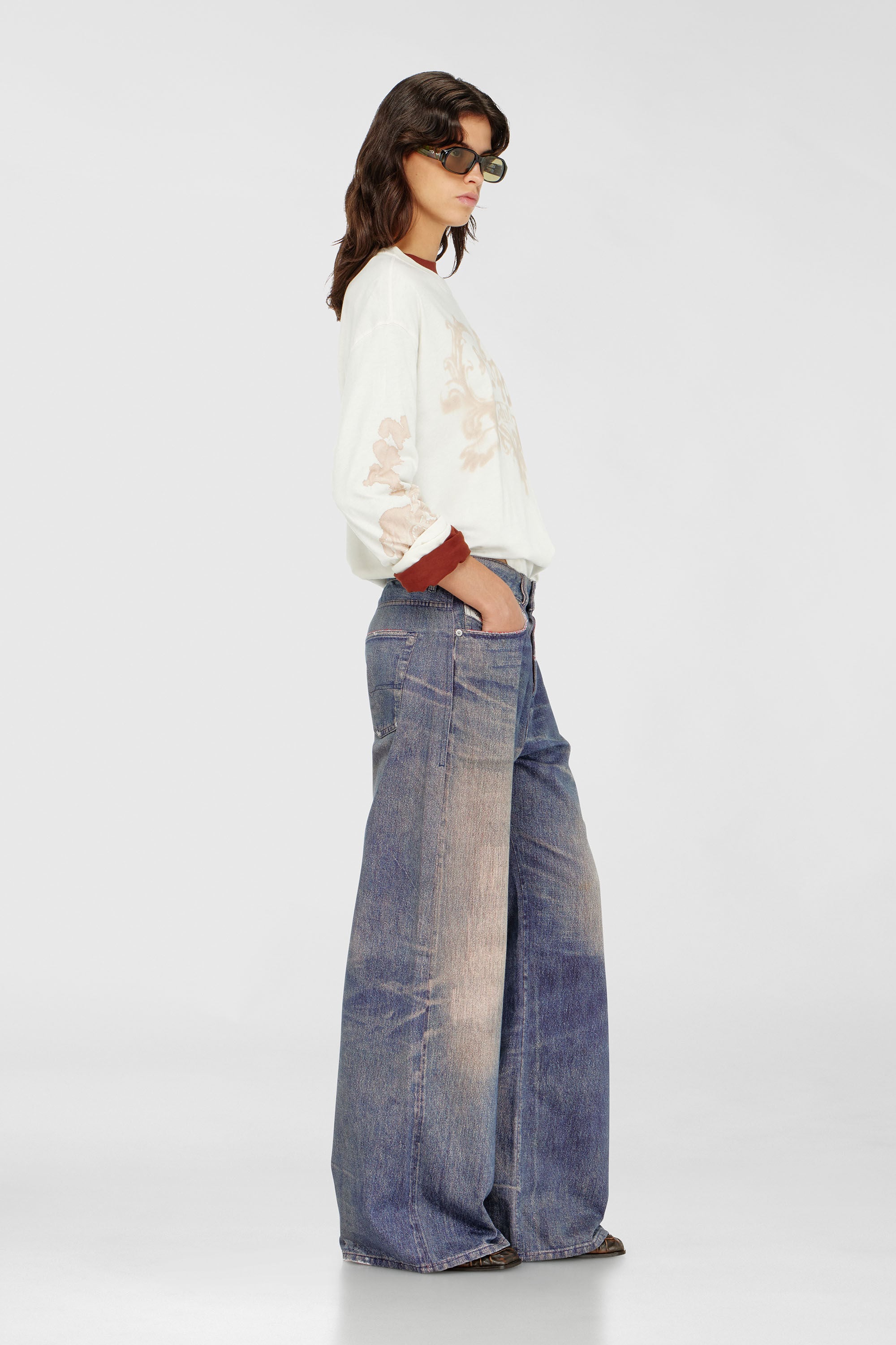 Diesel - Damen Relaxed Jeans 1996 D-Sire 09P95, Dunkelblau - 2