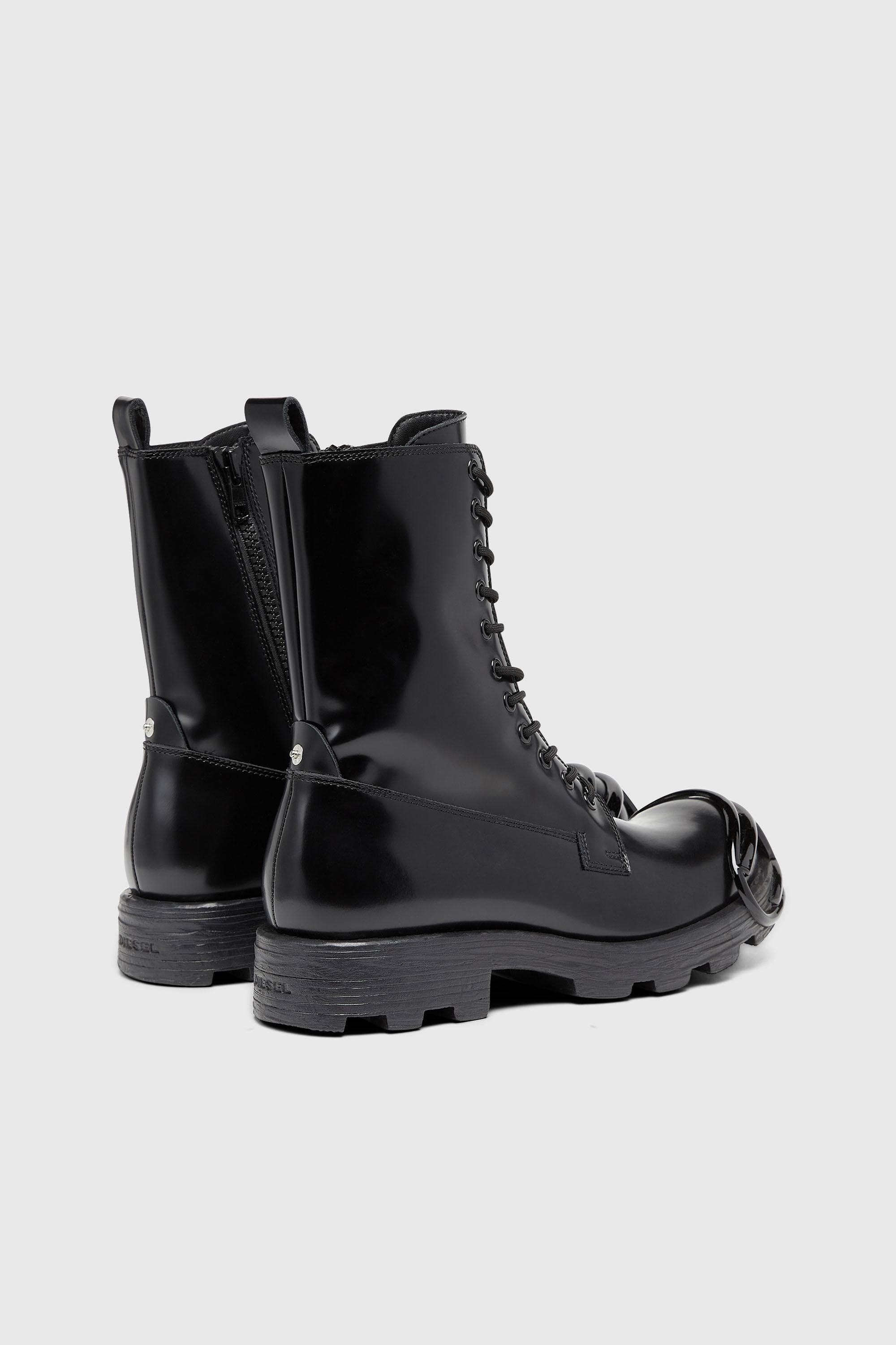 Diesel - D-HAMMER BT D, Herren D-Hammer-Stiefel aus Leder mit Oval D-Zehenkappe in Schwarz - 3