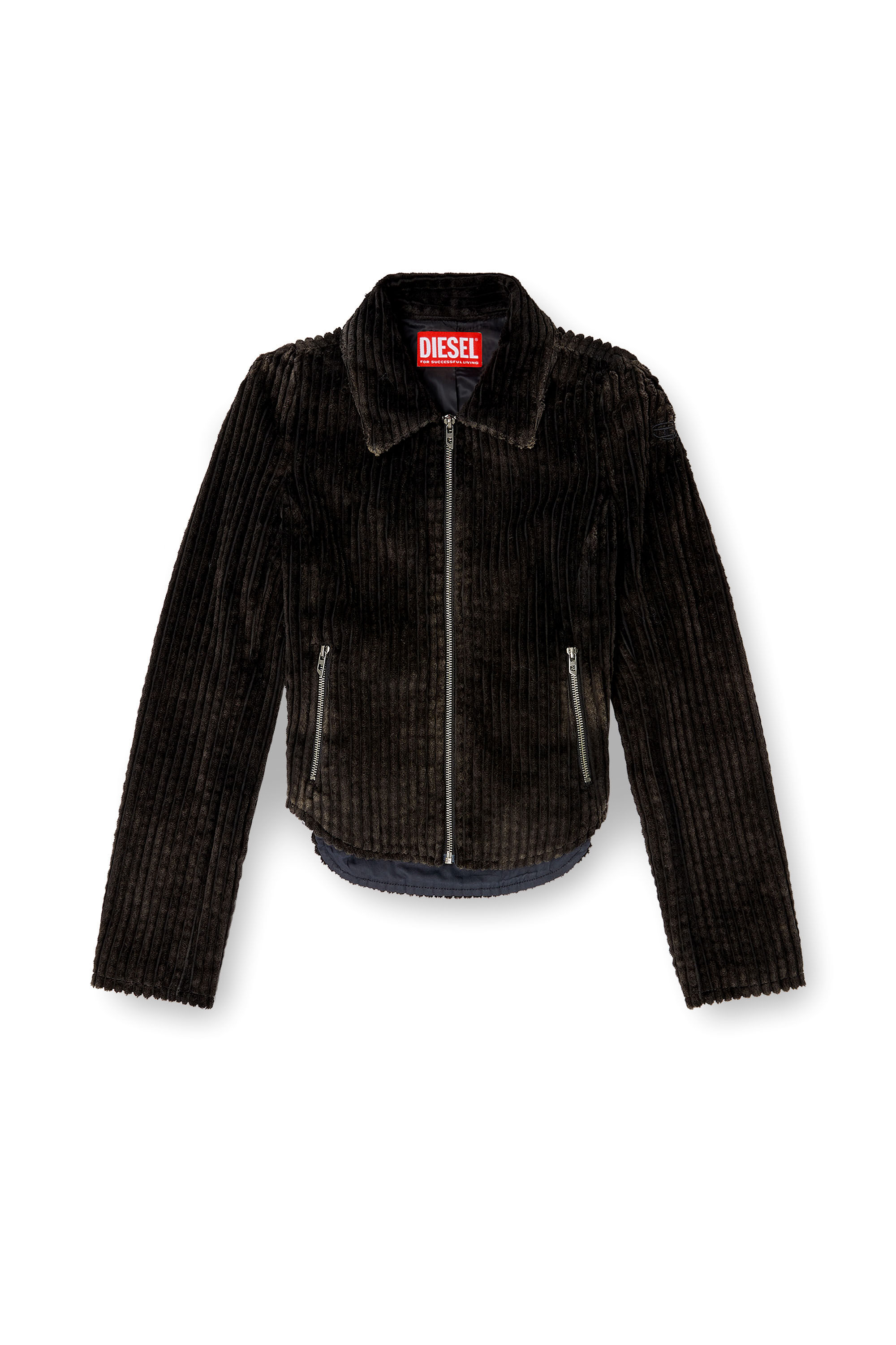Diesel - G-ENEA, Damen Hemdjacke aus Baumwollcord in Braun - 2
