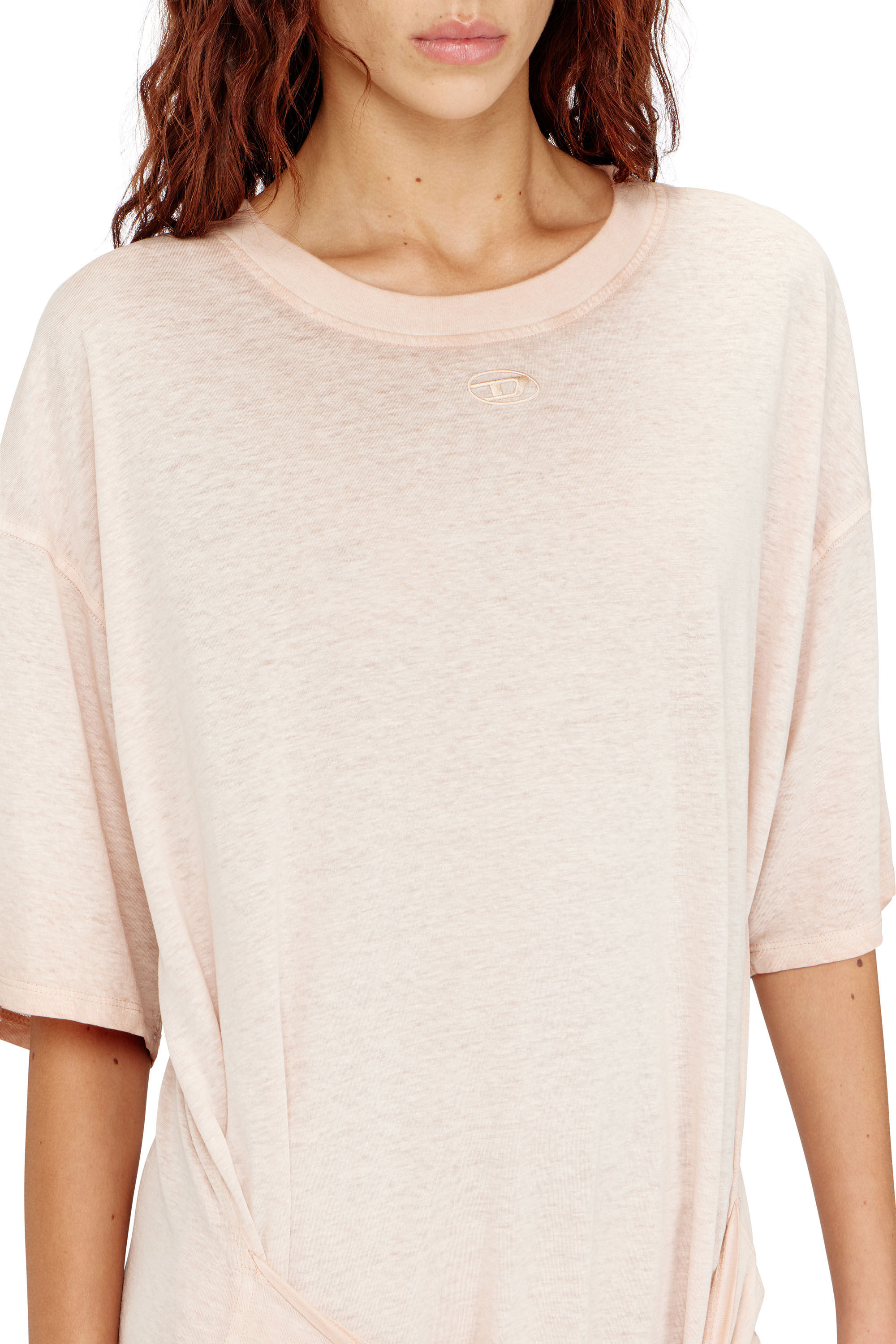 Diesel - D-EIVOR-S1, Damen Hanf-Baumwollkleid mit Wickeldetail in null - 4