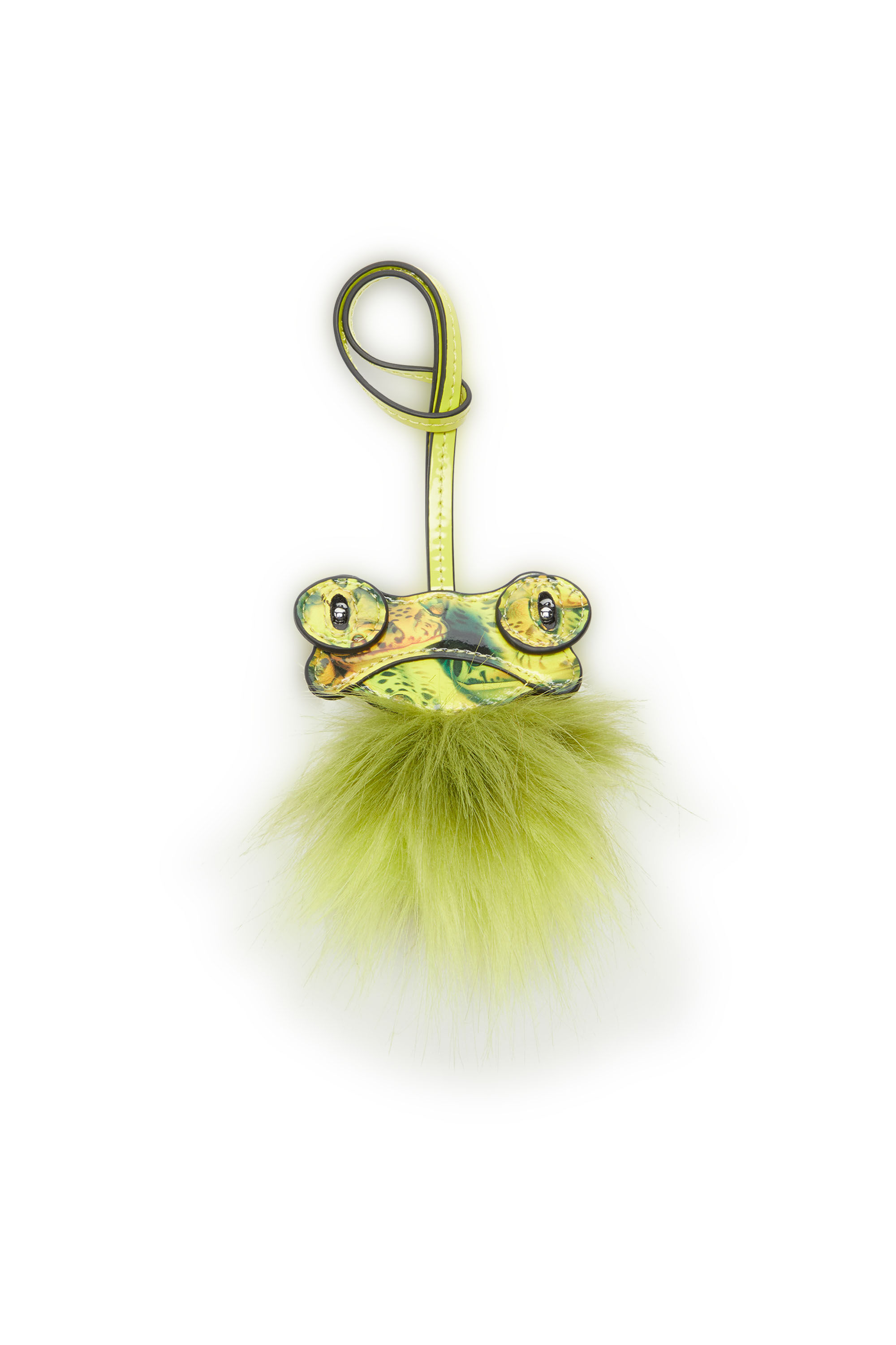 Diesel - FUR CHARMS III, Damen Frosch-Taschenanh&auml;nger mit flauschigem Schwanz in Gr&uuml;n - 5