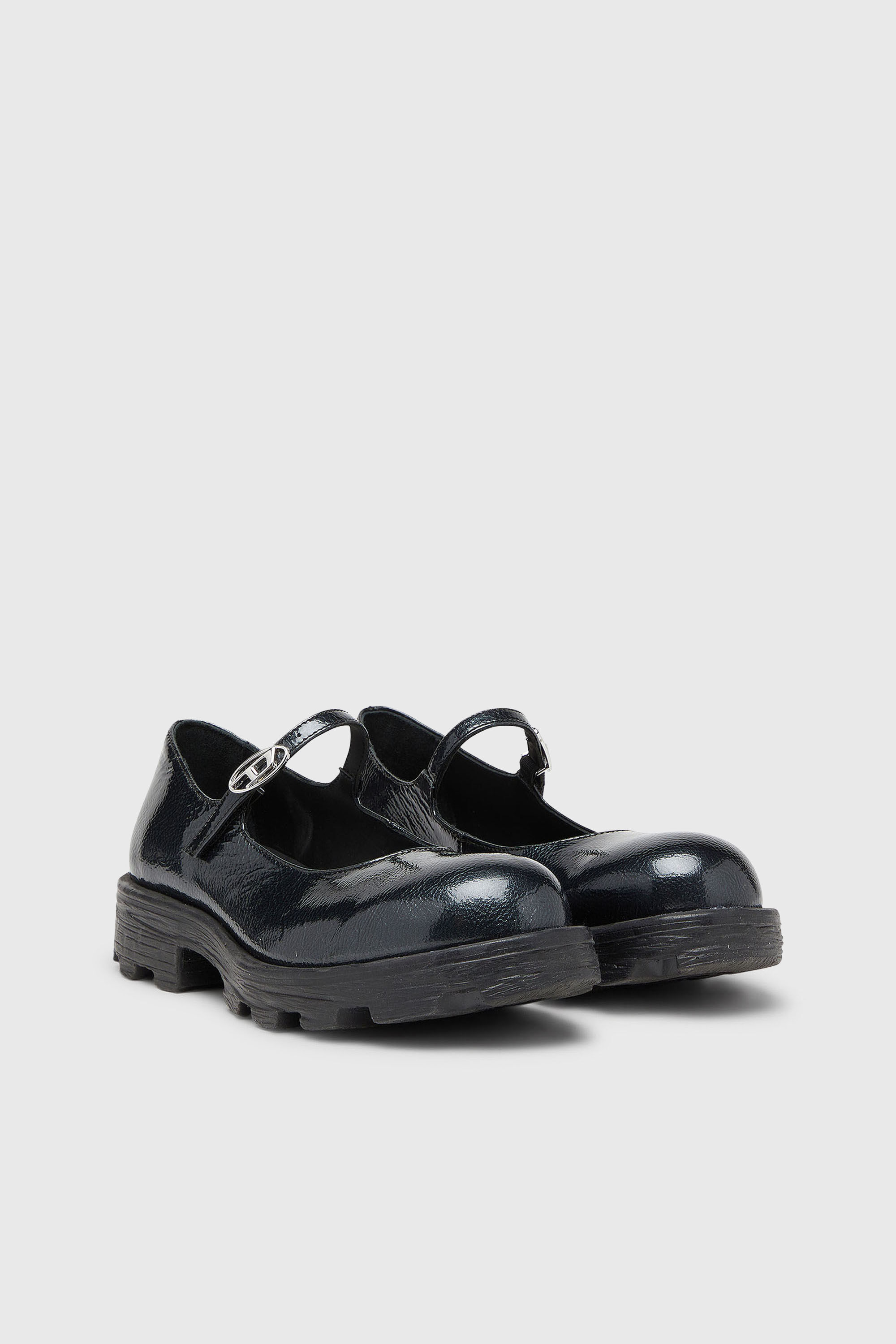 Diesel - D-HAMMER MARY JANE, Damen D-Hammer - Mary Jane mit Profilsohle aus Lackleder in Schwarz - 2