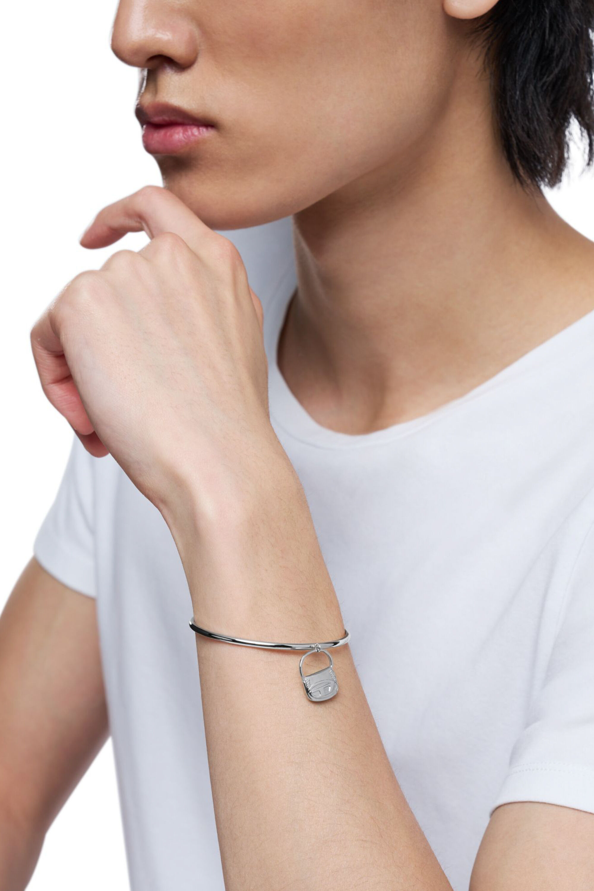 Diesel - DX1621040 JEWELLERY, Unisex Armreif aus Edelstahl in Silber - 4