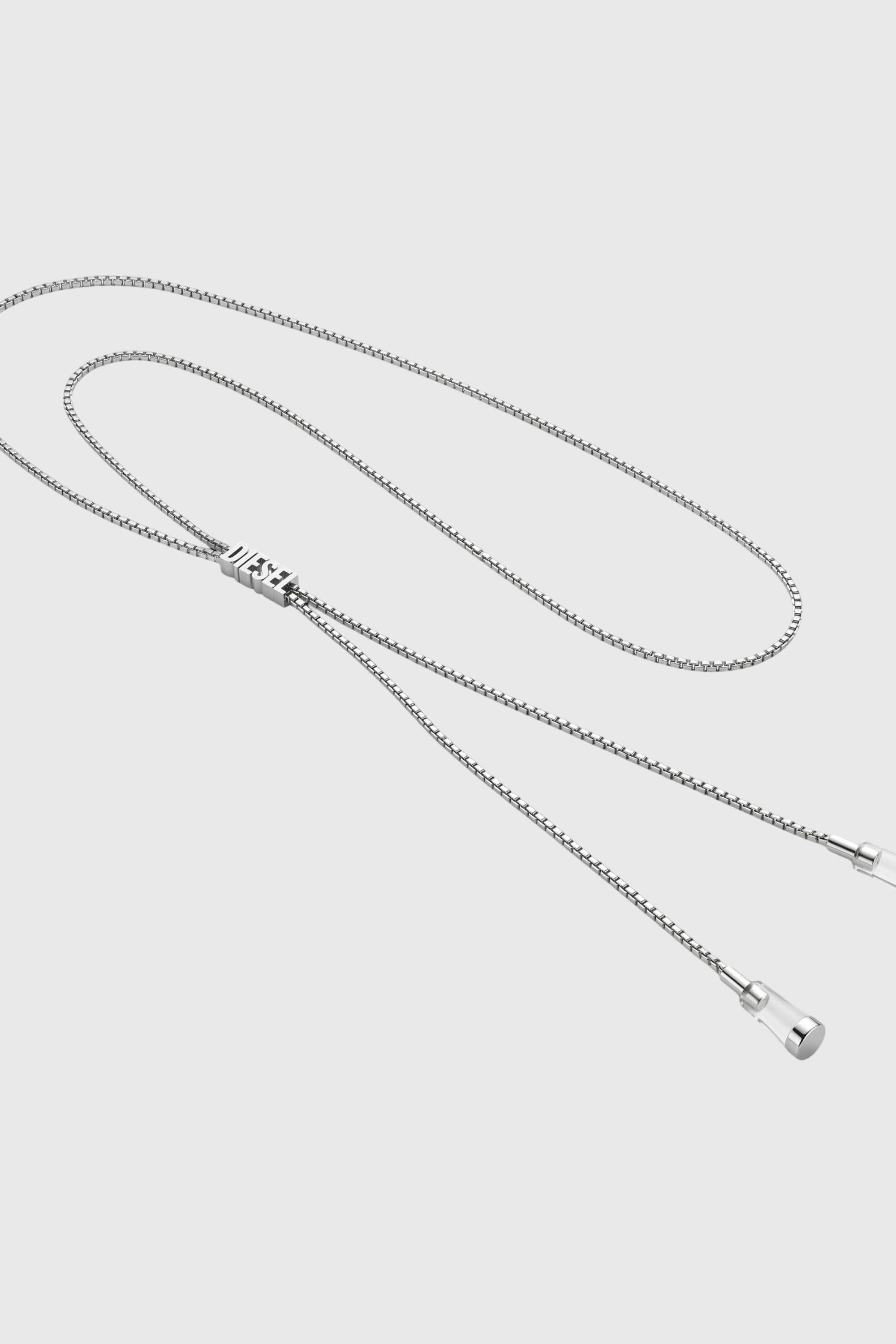 Diesel - 60669 EARBUDS CHAIN EARBUNDS CHAIN, Unisex D Chain Halskette f&uuml;r Ohrh&ouml;rer in Silber - 2