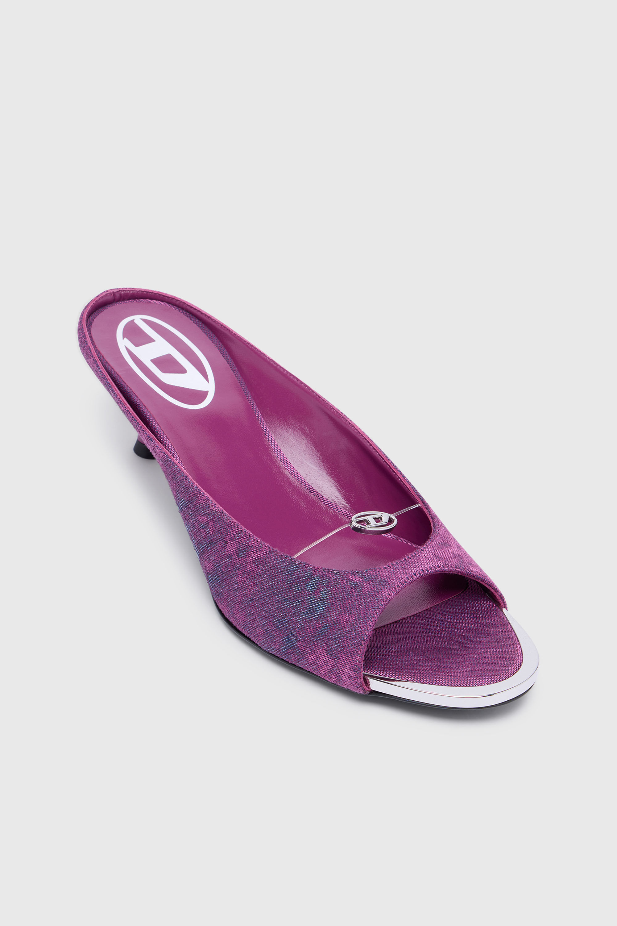 Diesel - D-DIAM'S-SA-40, Damen D-Diam's-Denim-Pantolette mit schwebendem Oval D in Violett - 6