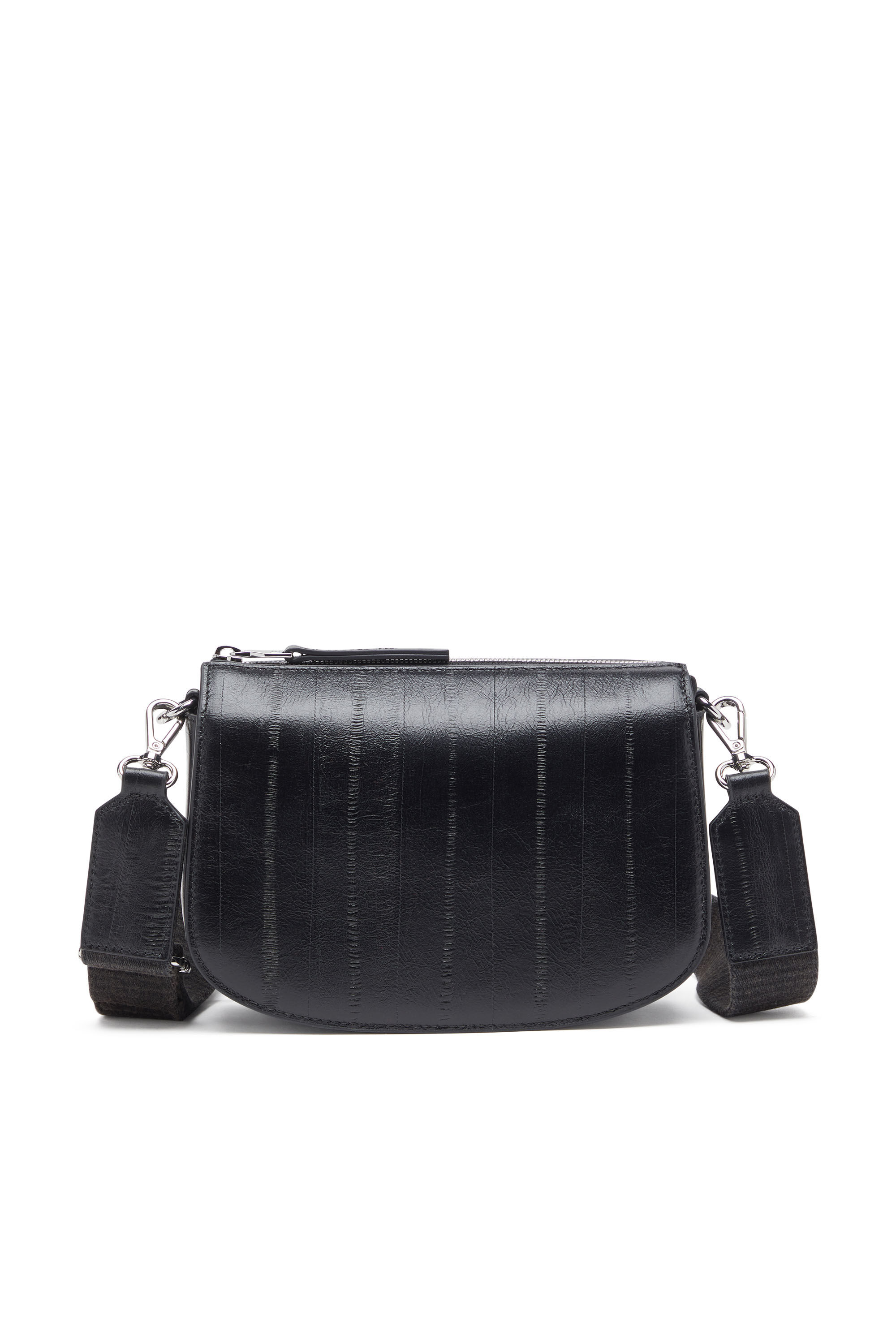 Diesel - 1DR CAMERA BAG, Herren 1DR-Kameratasche aus Leder mit Aal-Effekt in Schwarz - 3