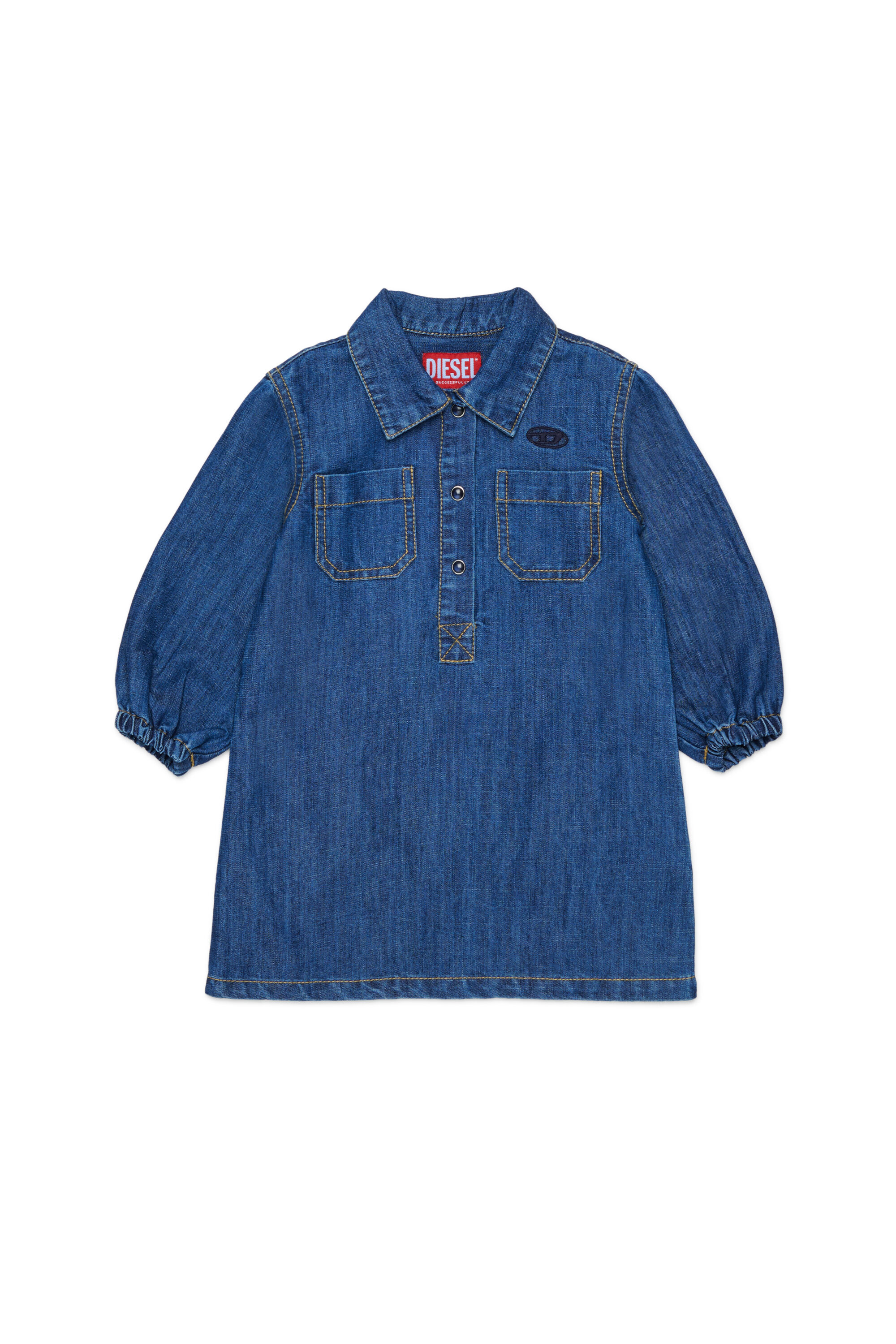Diesel - DELBIB, Damen Jeanskleid mit Oval D Logo-Stickerei in Mittelblau - 1