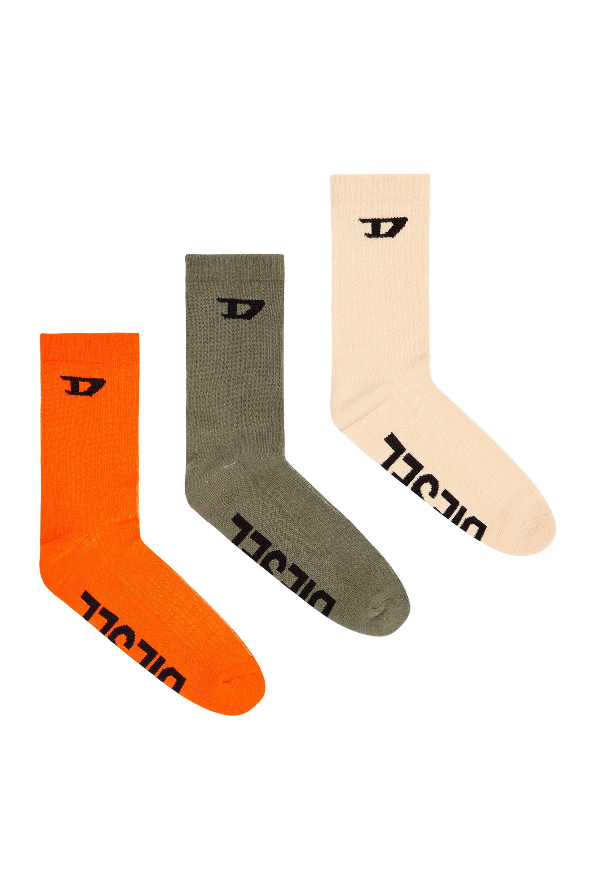 Diesel - SKM-D-CREW-SPORT-SOCKS, Orange/Grün - Image 1