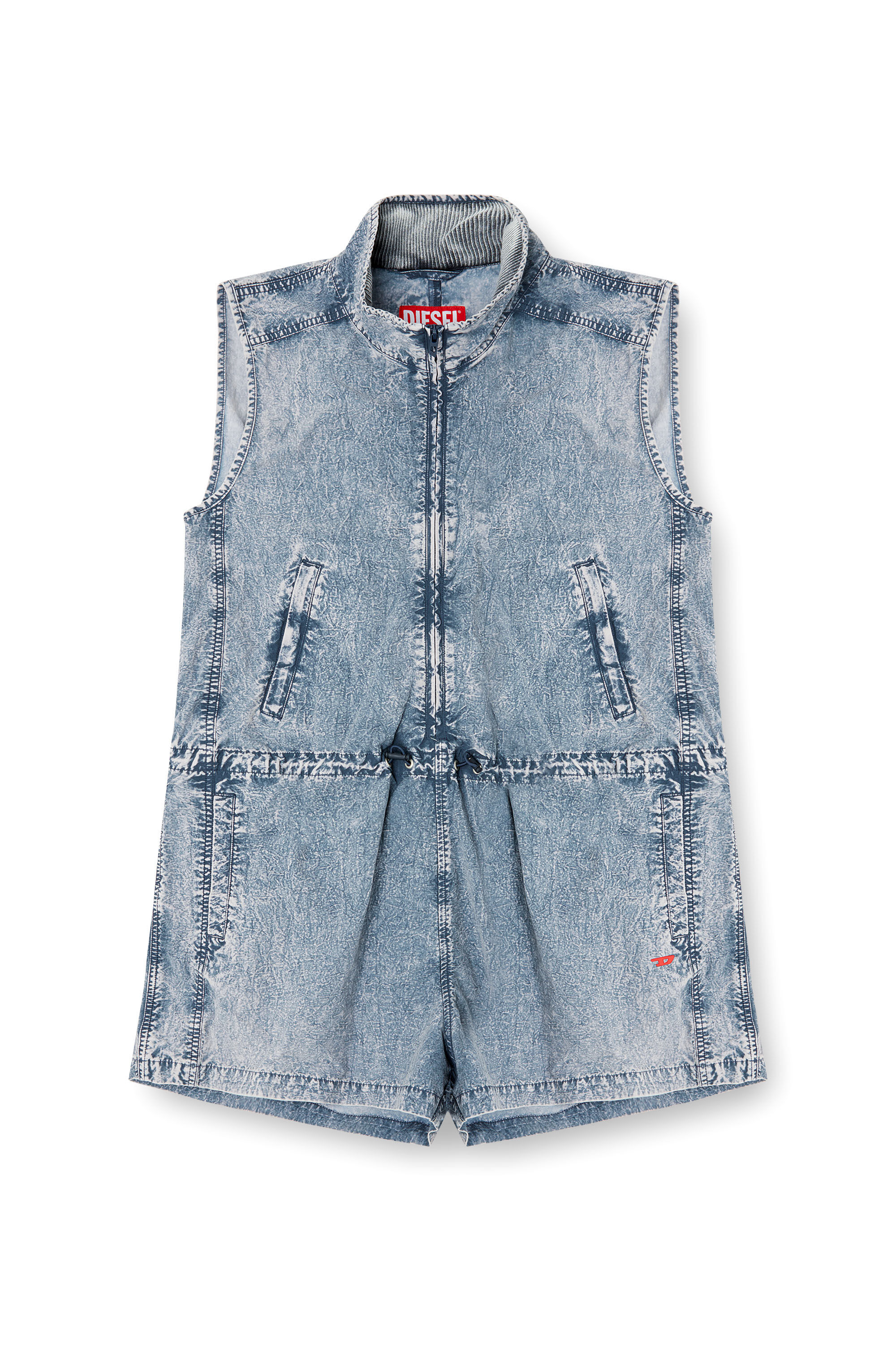 Diesel - J-ANNET, Damen Playsuit aus behandeltem Nylon in Hellblau - 5