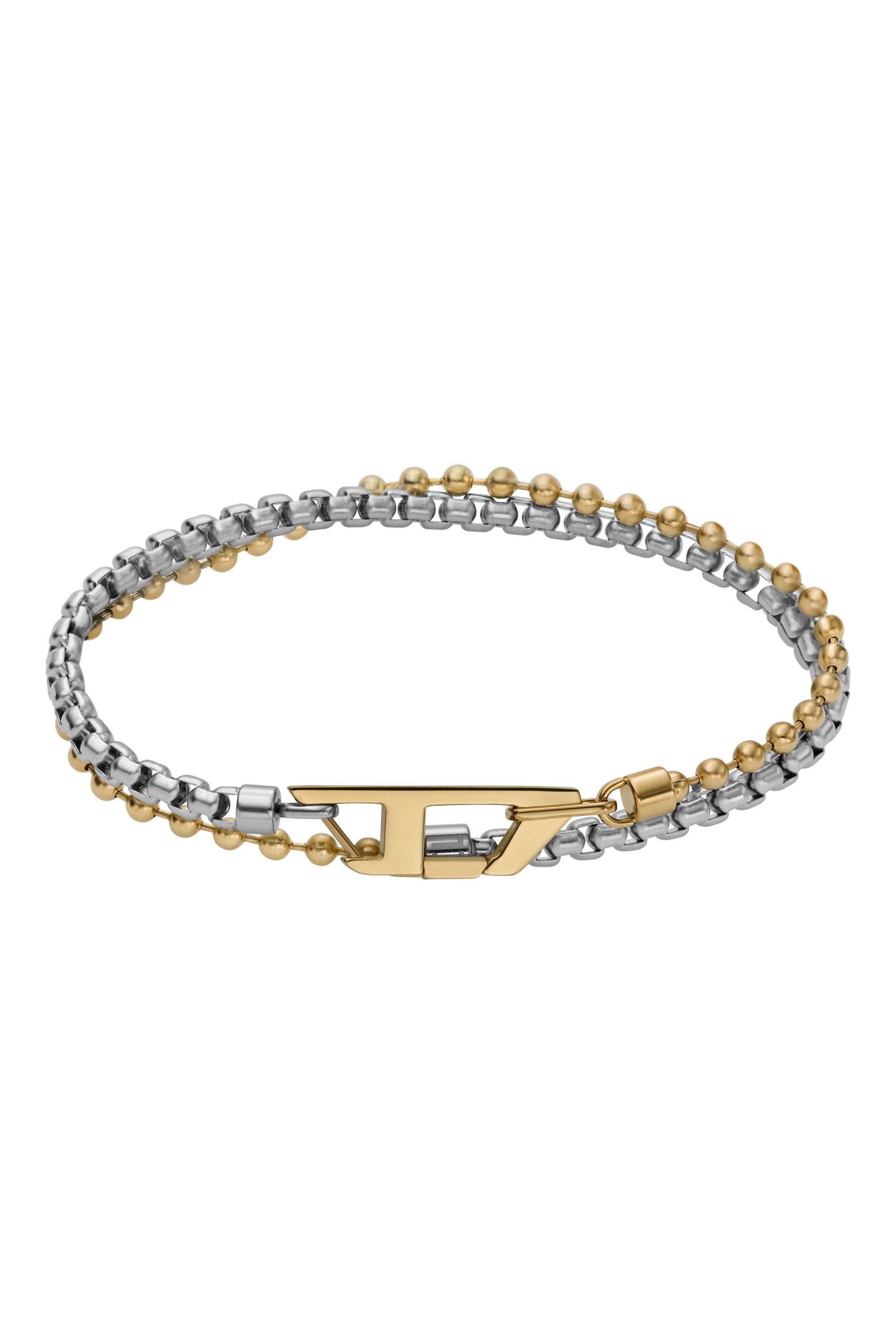 Diesel - DX1570931 JEWEL, Unisex Kettenarmband aus zweifarbigem Edelstahl in Silber/Gold - 1