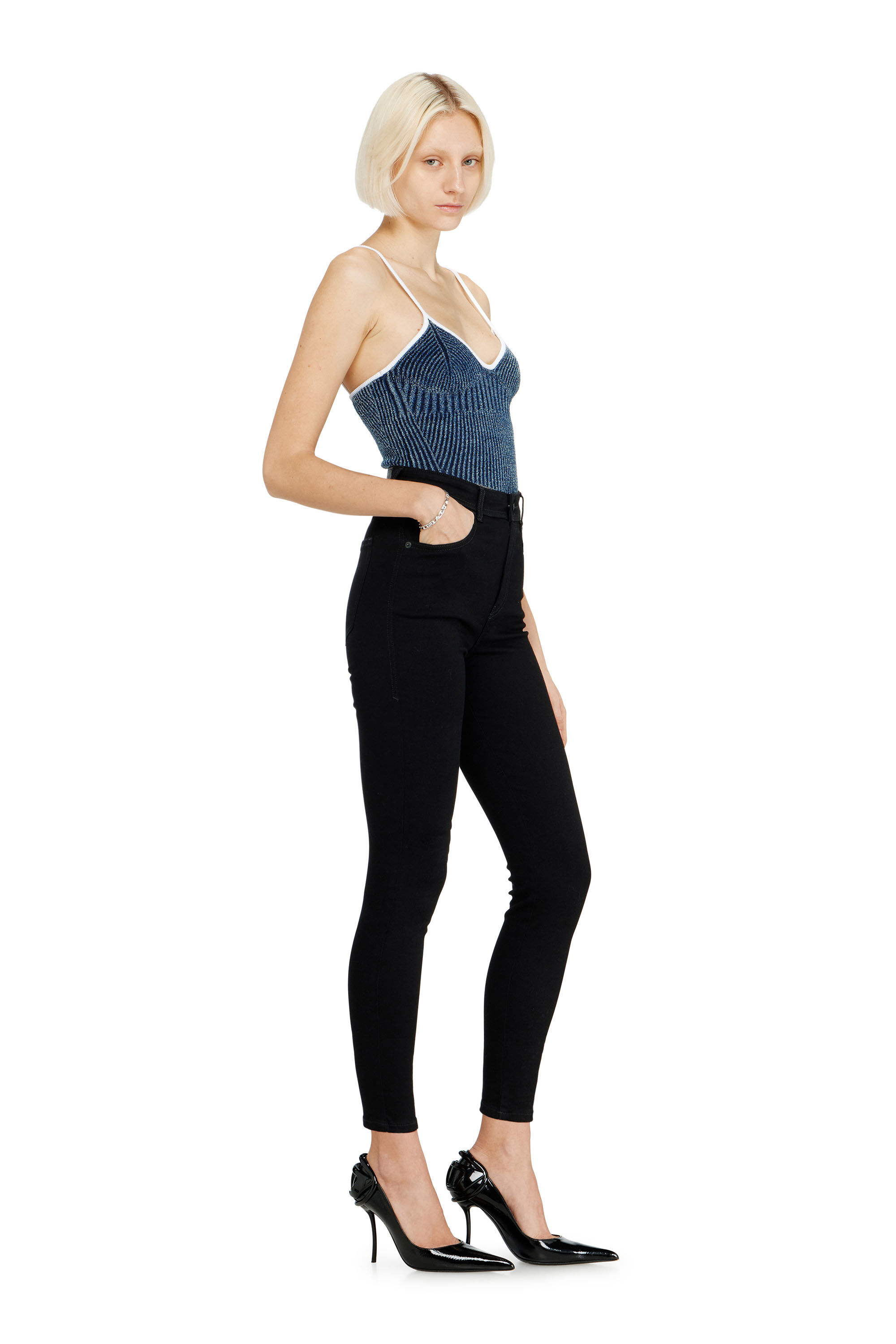 Diesel - Damen Skinny Jeans 1984 Slandy-High 069EF, Schwarz/Dunkelgrau - 2