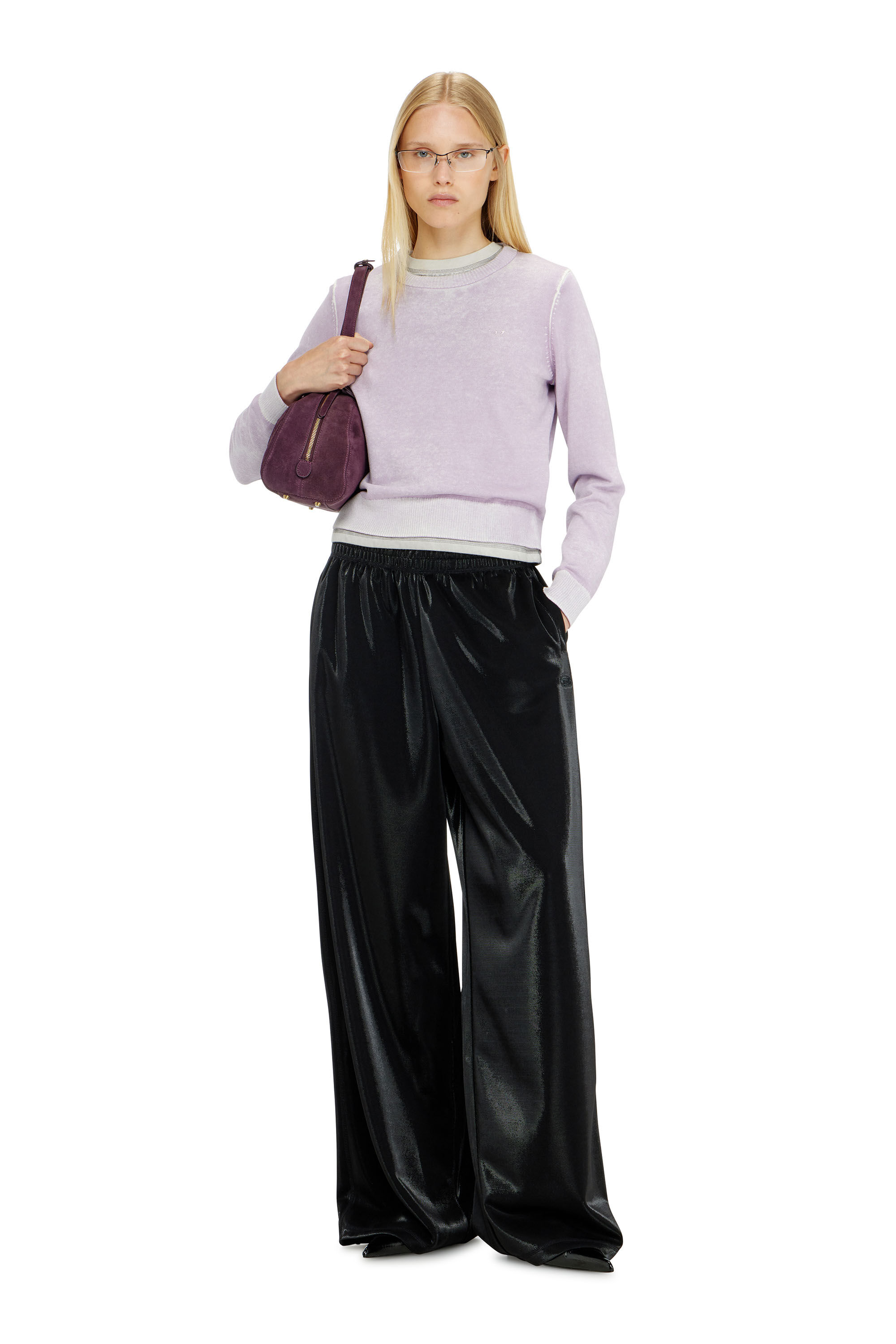 Diesel - P-ROSY, Damen Sweatpants aus gl&auml;nzendem Piquet-Stoff in null - 1