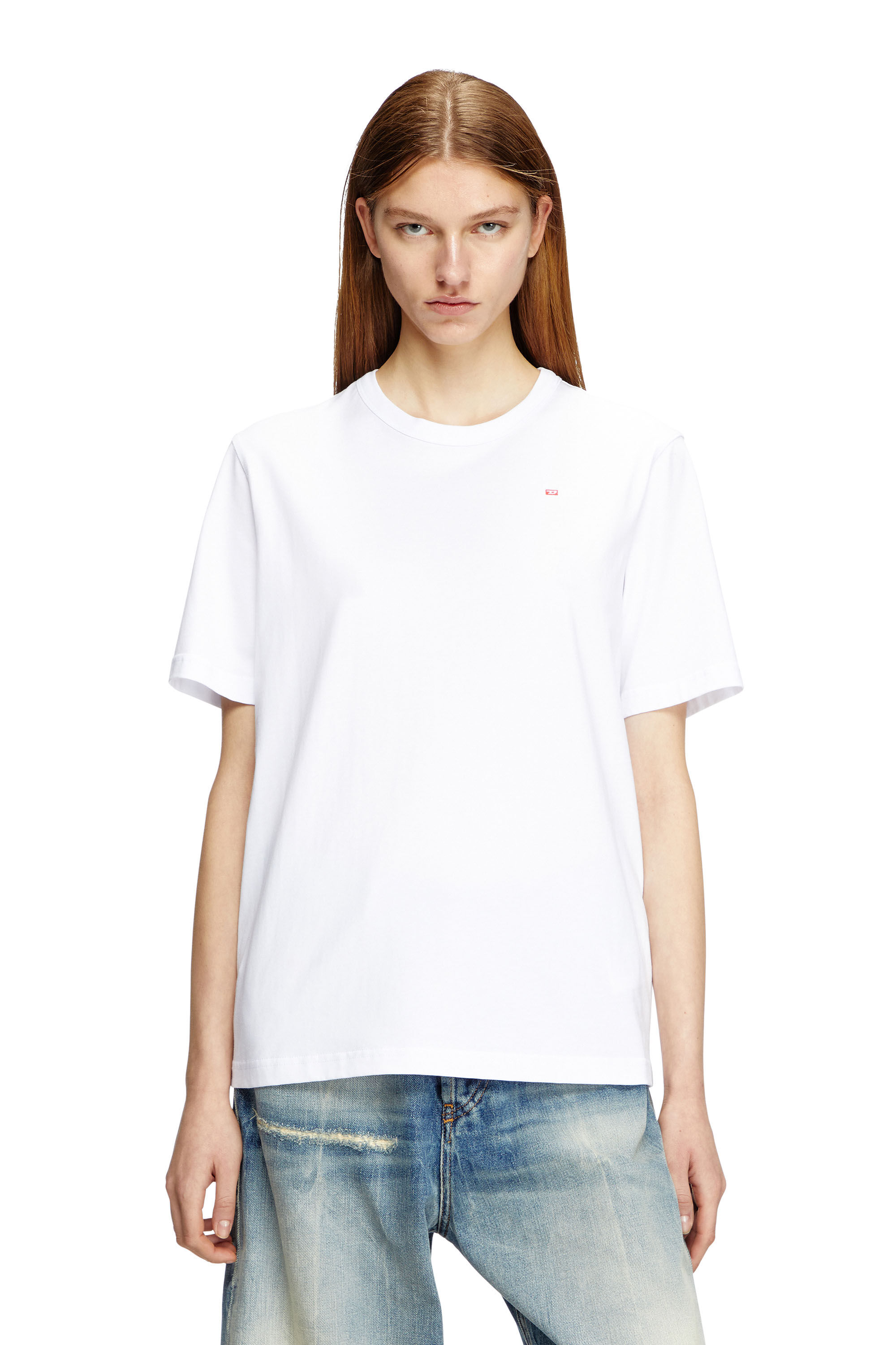 Diesel - T-ADJUST-MICRODIV, Unisex T-Shirt mit gesticktem Mikro-Logo in Weiß - 5