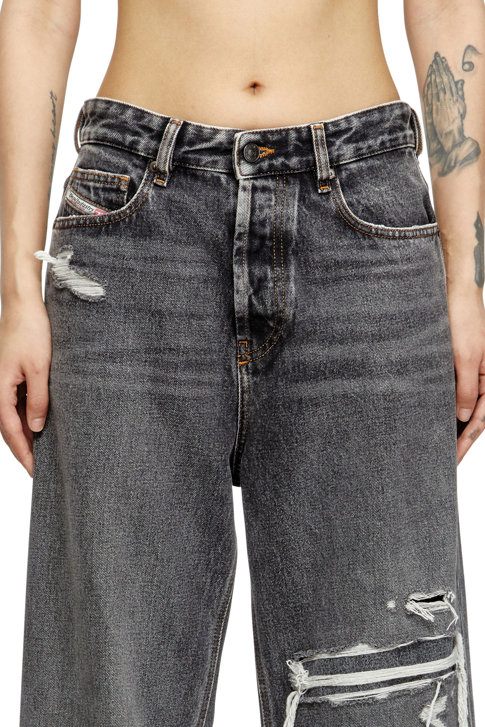 Diesel - Damen Relaxed Jeans 1996 D-Sire 007F6, Schwarz/Dunkelgrau - 5