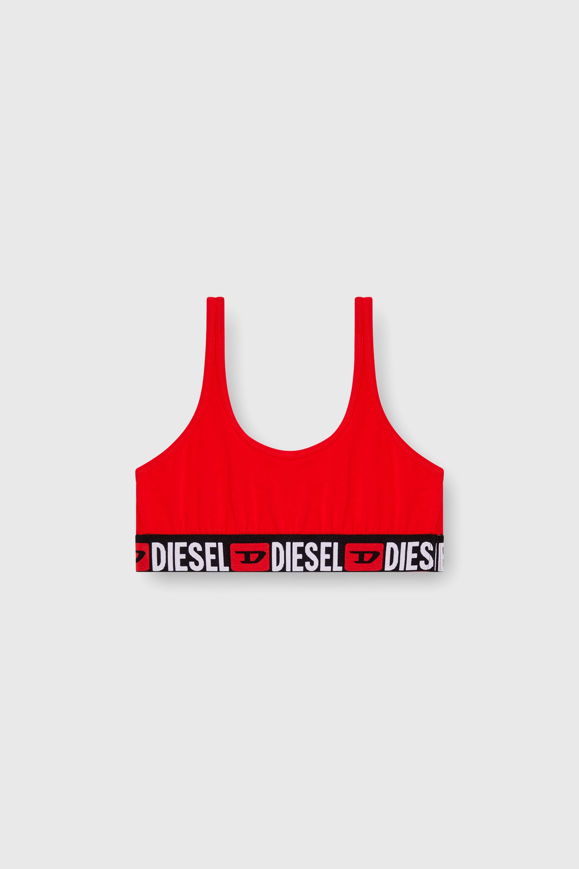 Diesel - UFSB-ORIBA, Damen Bralette mit Logoband in Rot - 2