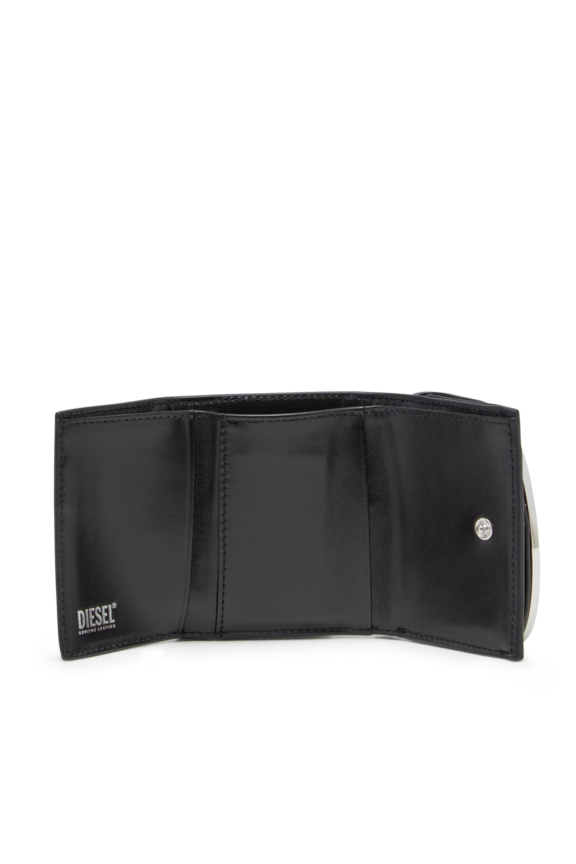Women's Tri-fold wallet in leather | Black | Diesel