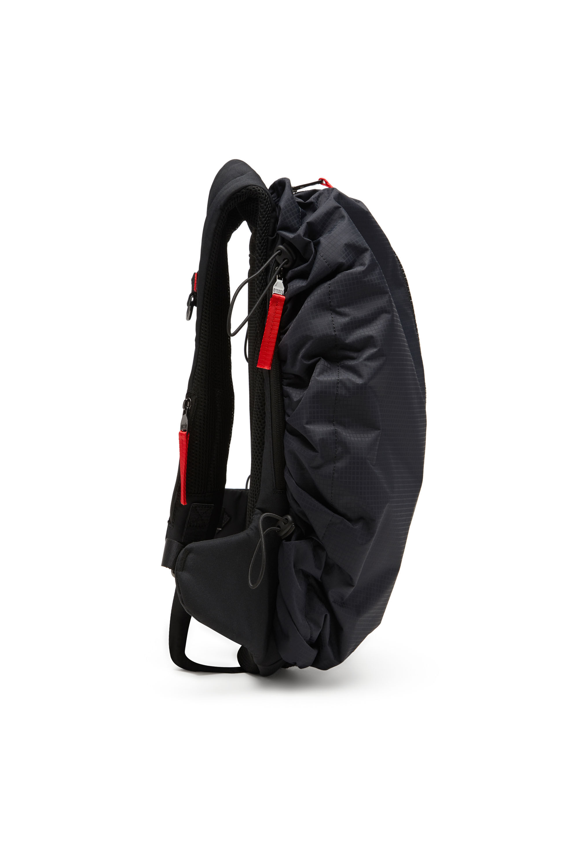 Diesel - ZIP-D BACKPACK X, Herren Zip-D-Rucksack aus kariertem Jacquard-Shell in Schwarz - 4