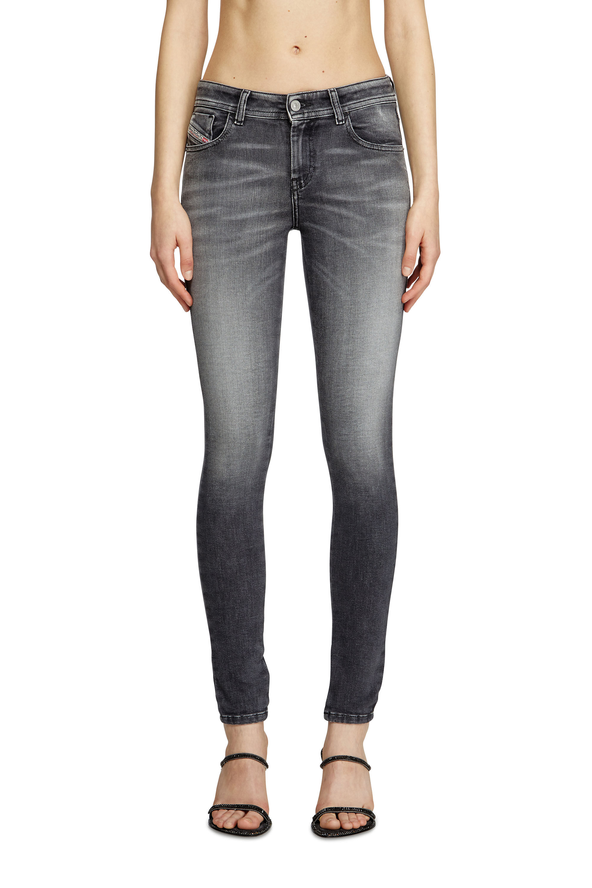 Diesel - Damen Skinny Jeans 2017 Slandy 09K97, Schwarz/Dunkelgrau - 3