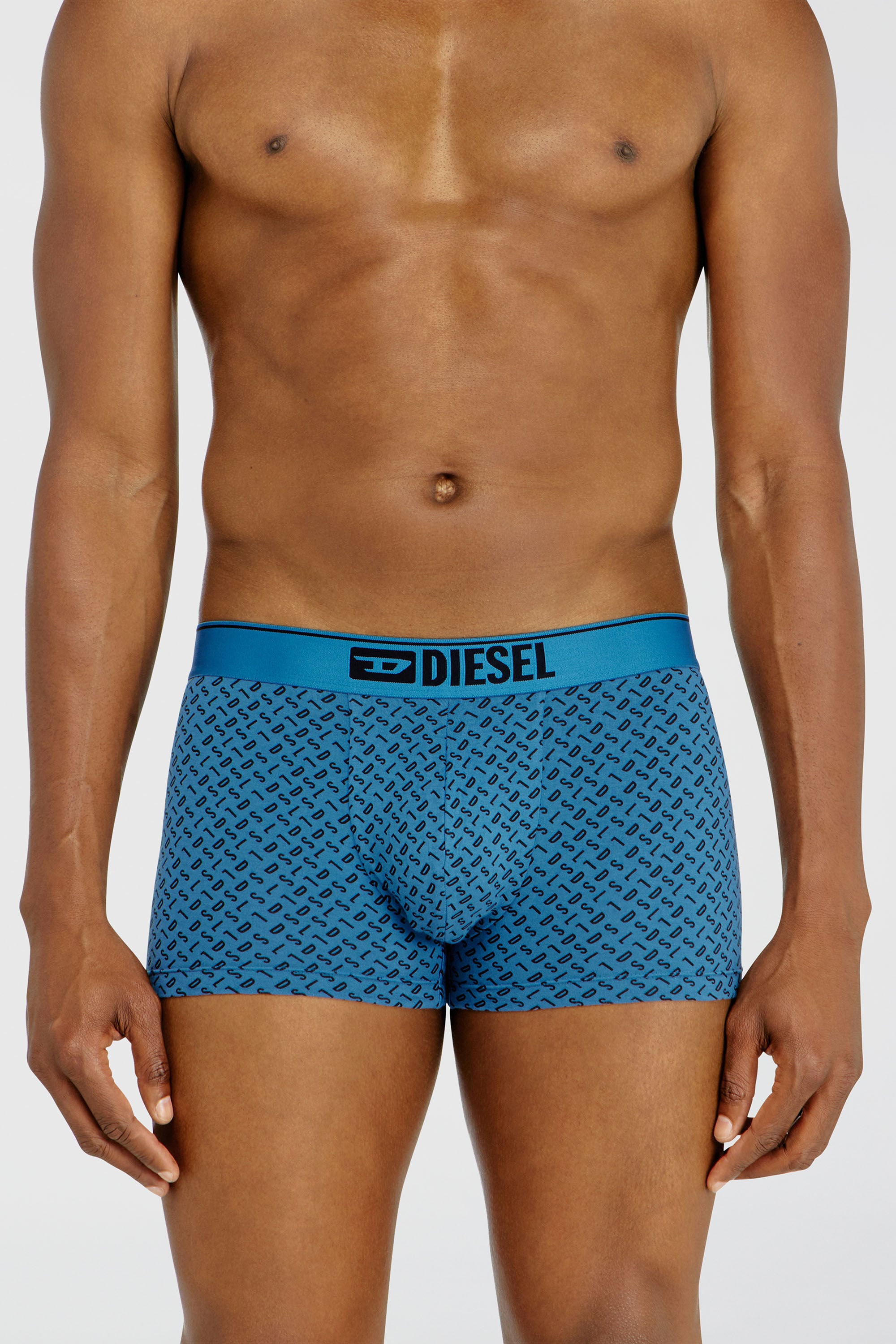 Diesel - DAMIEN-D-BOX-3PACK, Herren Dreierpack Stretch-Baumwoll-Trunks mit monogram in Blau - 3