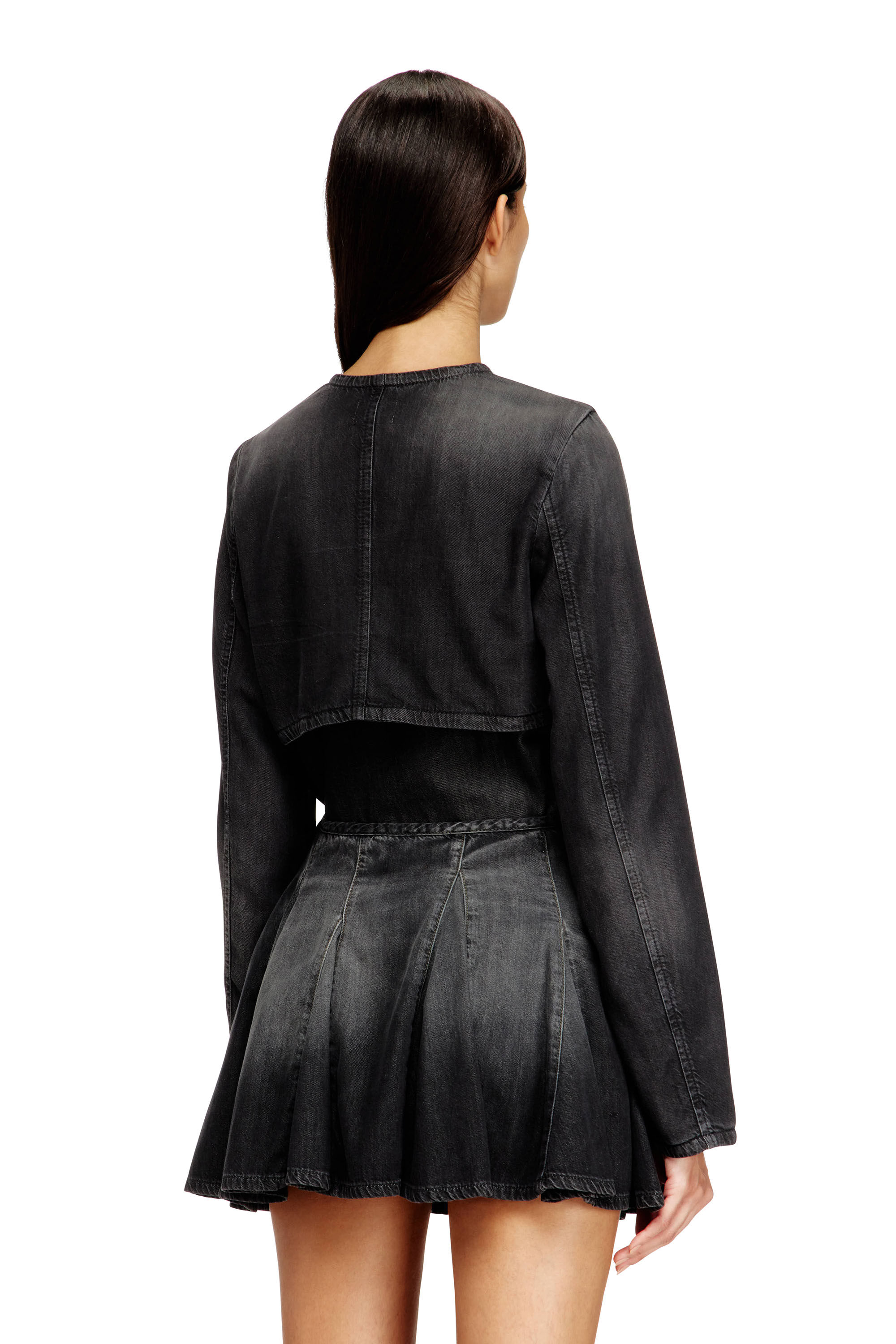 Diesel - DE-TERRI-S, Damen Kurz geschnittene Jacke aus leichtem Denim in null - 4