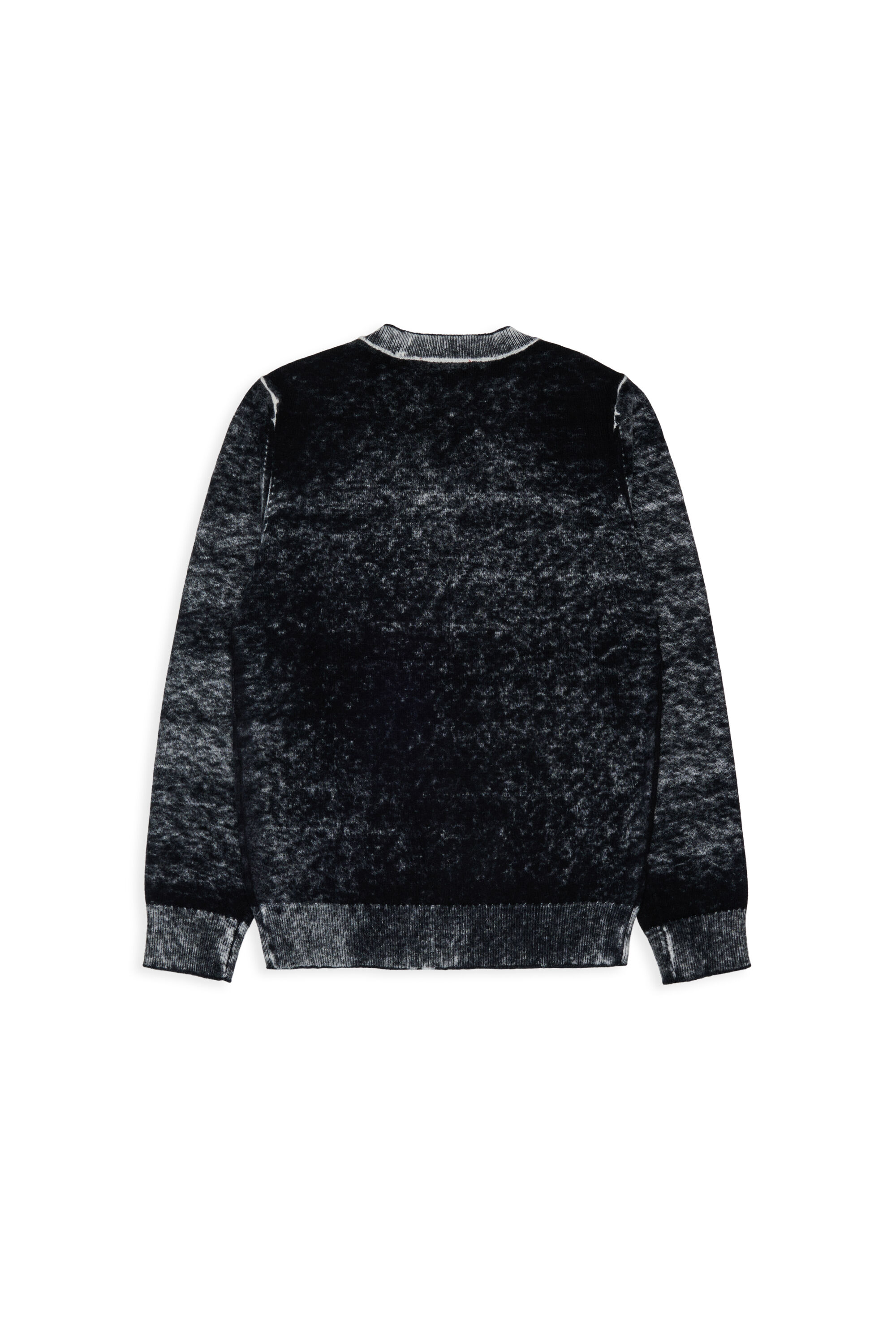 Diesel - KJEMR, Herren Pullover aus Wollmischung mit unregelm&auml;&szlig;igem Farbeffekt in Schwarz - 2