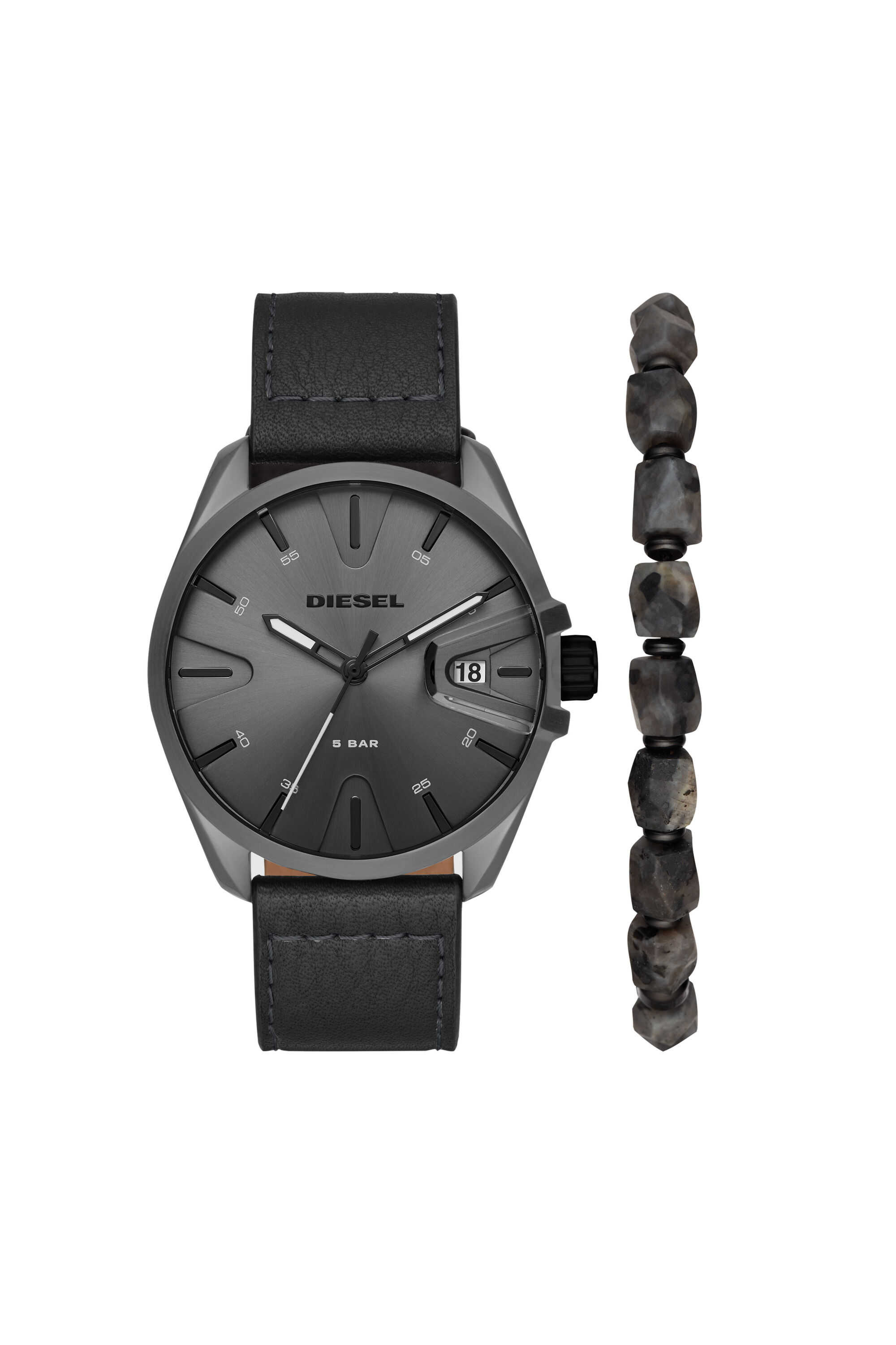 DZ1924 Herren MS9 Set mit Armband und Uhr mit drei Zeigern Diesel
