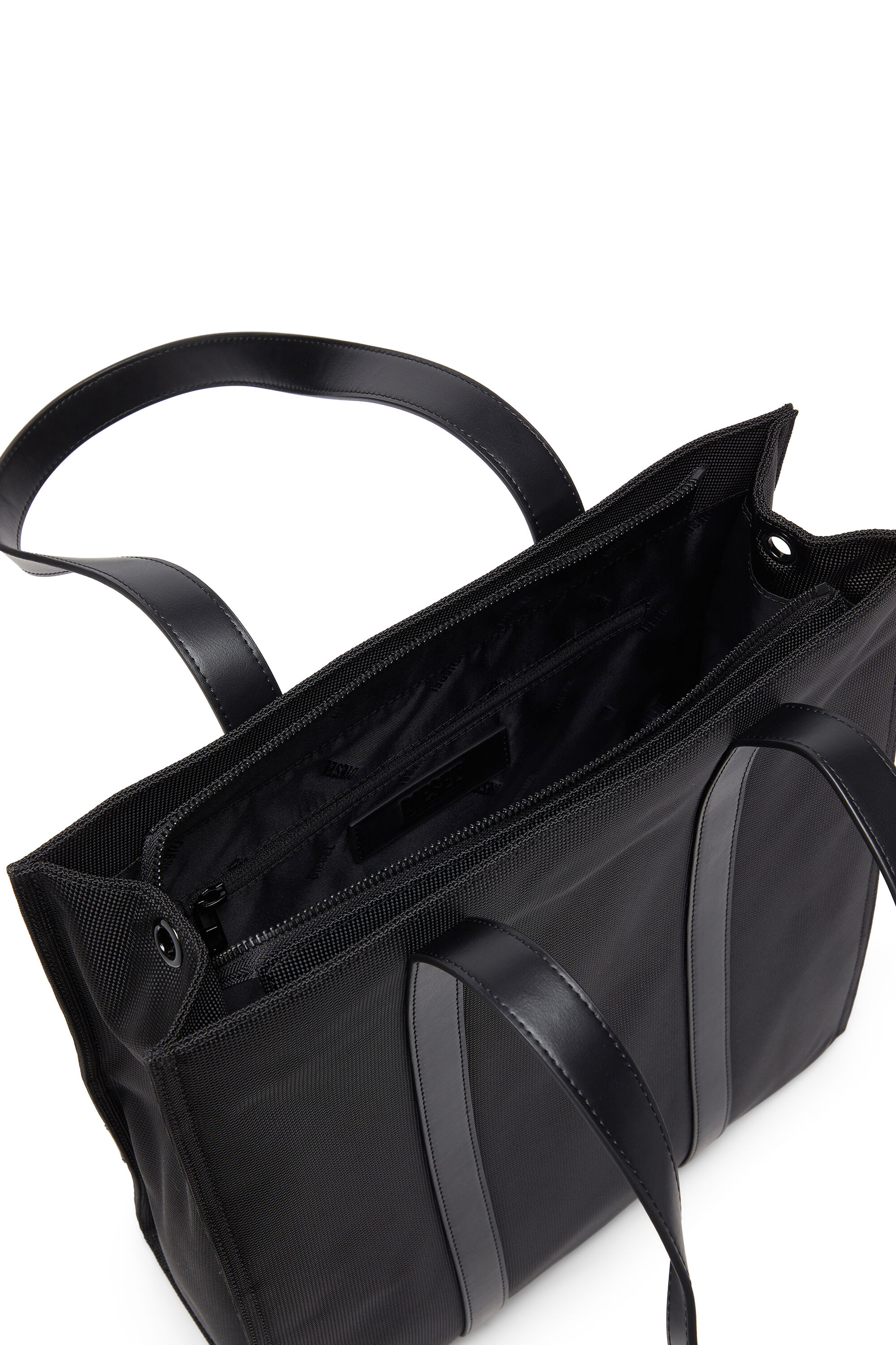 Diesel - MULTI-PKTS TOTE X, Unisex Multi-Pkts - Einkaufstasche mit Klappentasche und zip in Schwarz - 3
