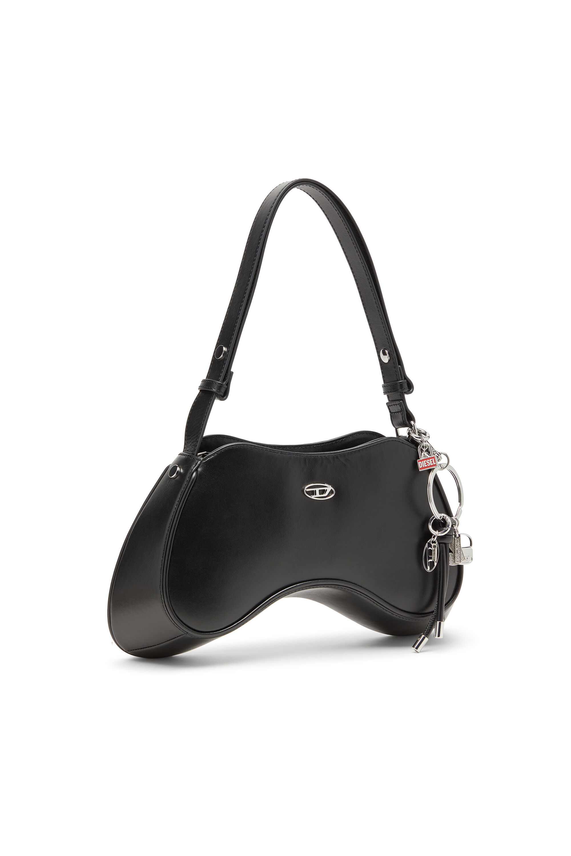 Diesel - CHARM-OVAL D, Unisex Metallschlüsselanhänger mit ovalem D-Anhänger in Silber - 3