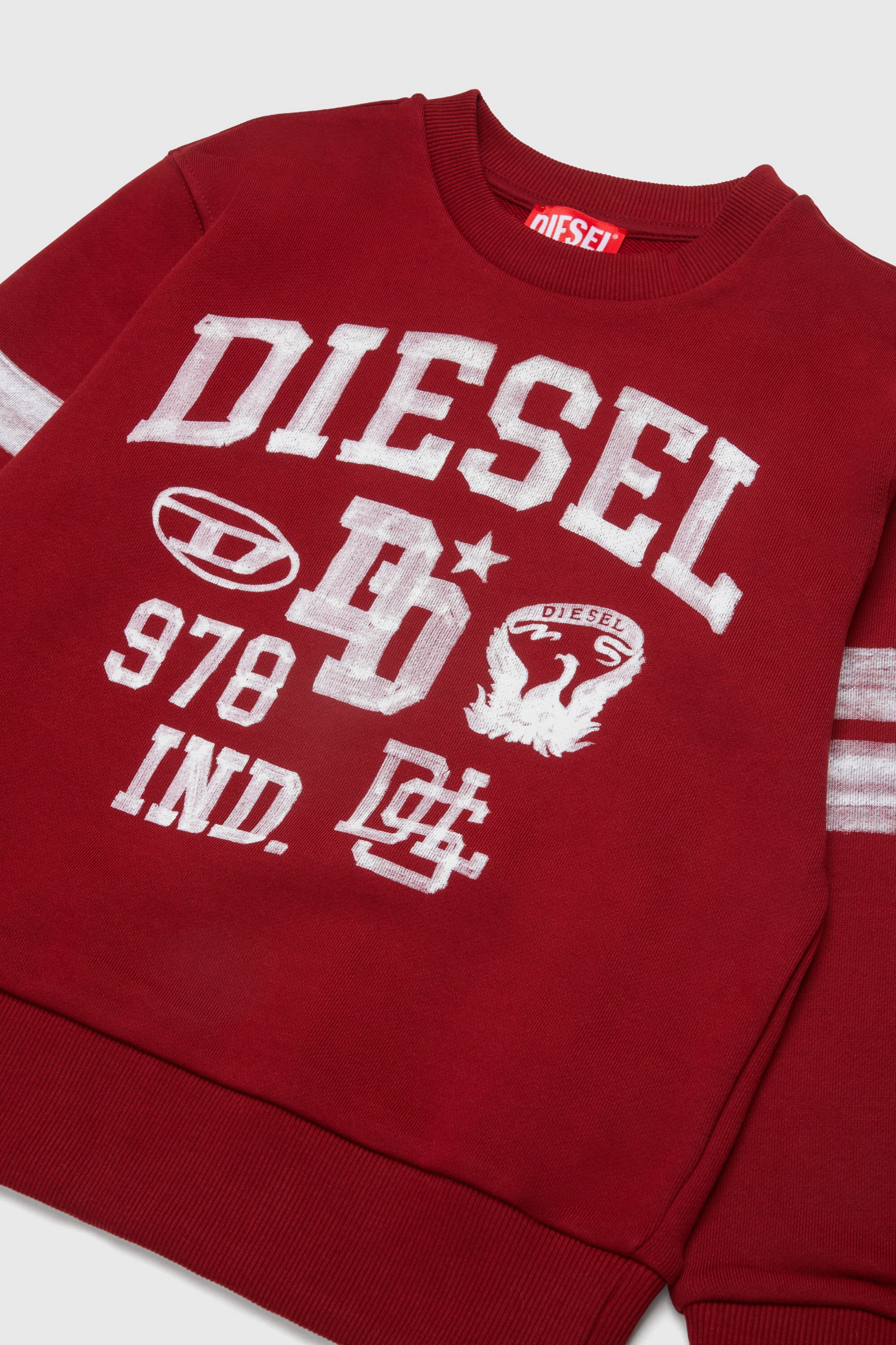 Diesel - SBAND OVER, Herren Sweatshirt mit Collegiate-Logo-Prints in Rot - 3