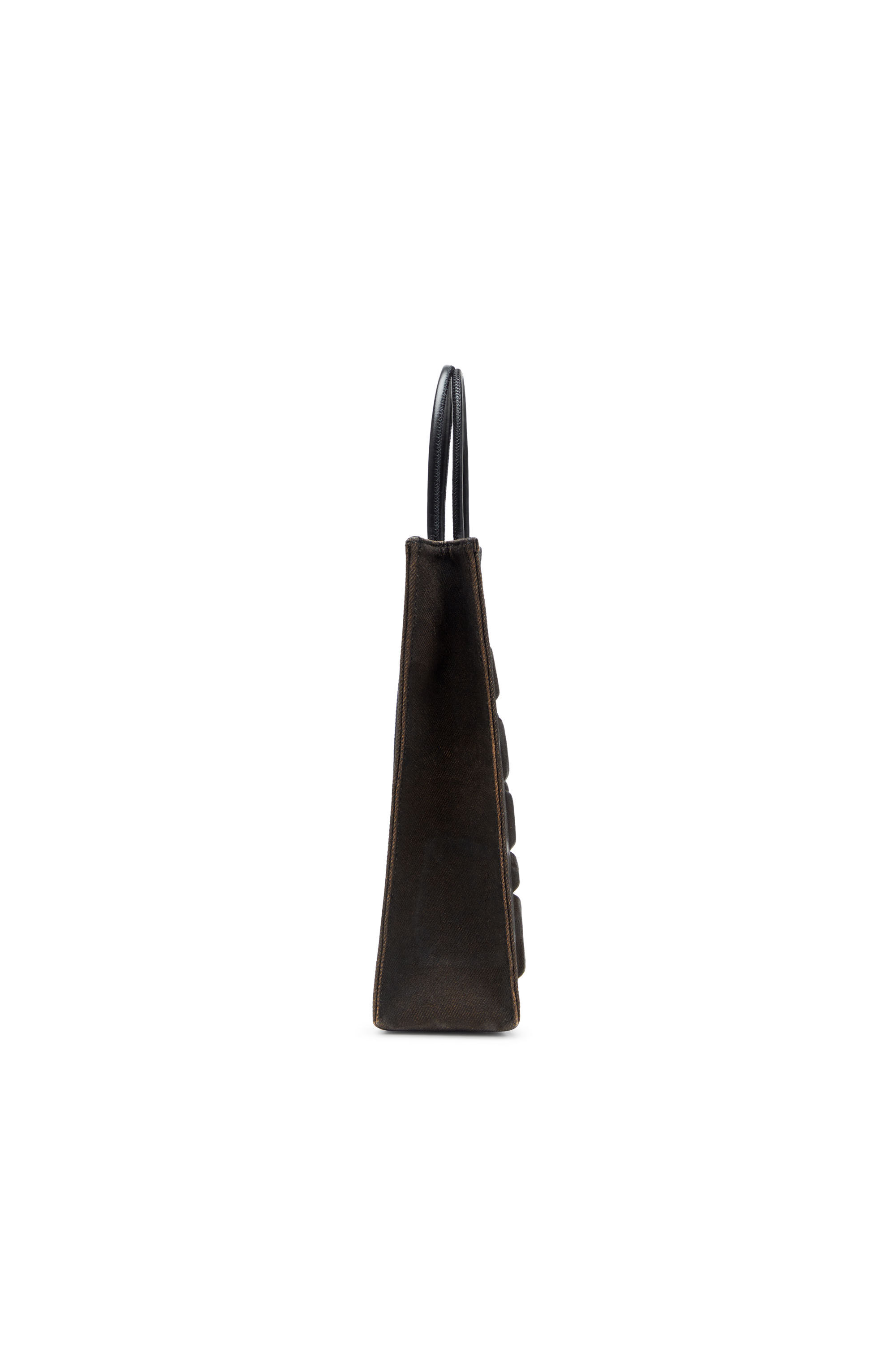 Diesel - LES SHOPPERS SHOPPER M X, Herren Les Shoppers-Tragetasche aus beschichtetem beflocktem Denim in Schwarz - 4