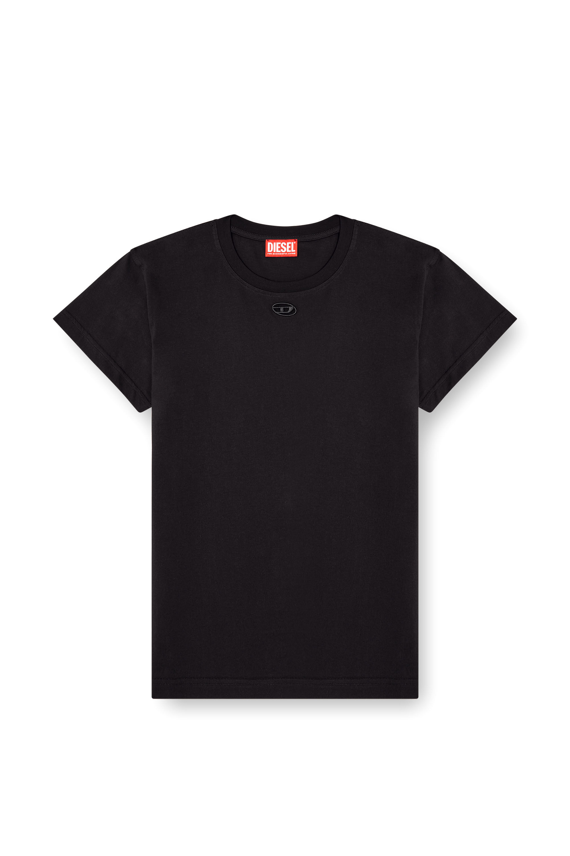 Diesel - T-MAREY, Damen T-Shirt mit kleinem Oval D in Schwarz - 2