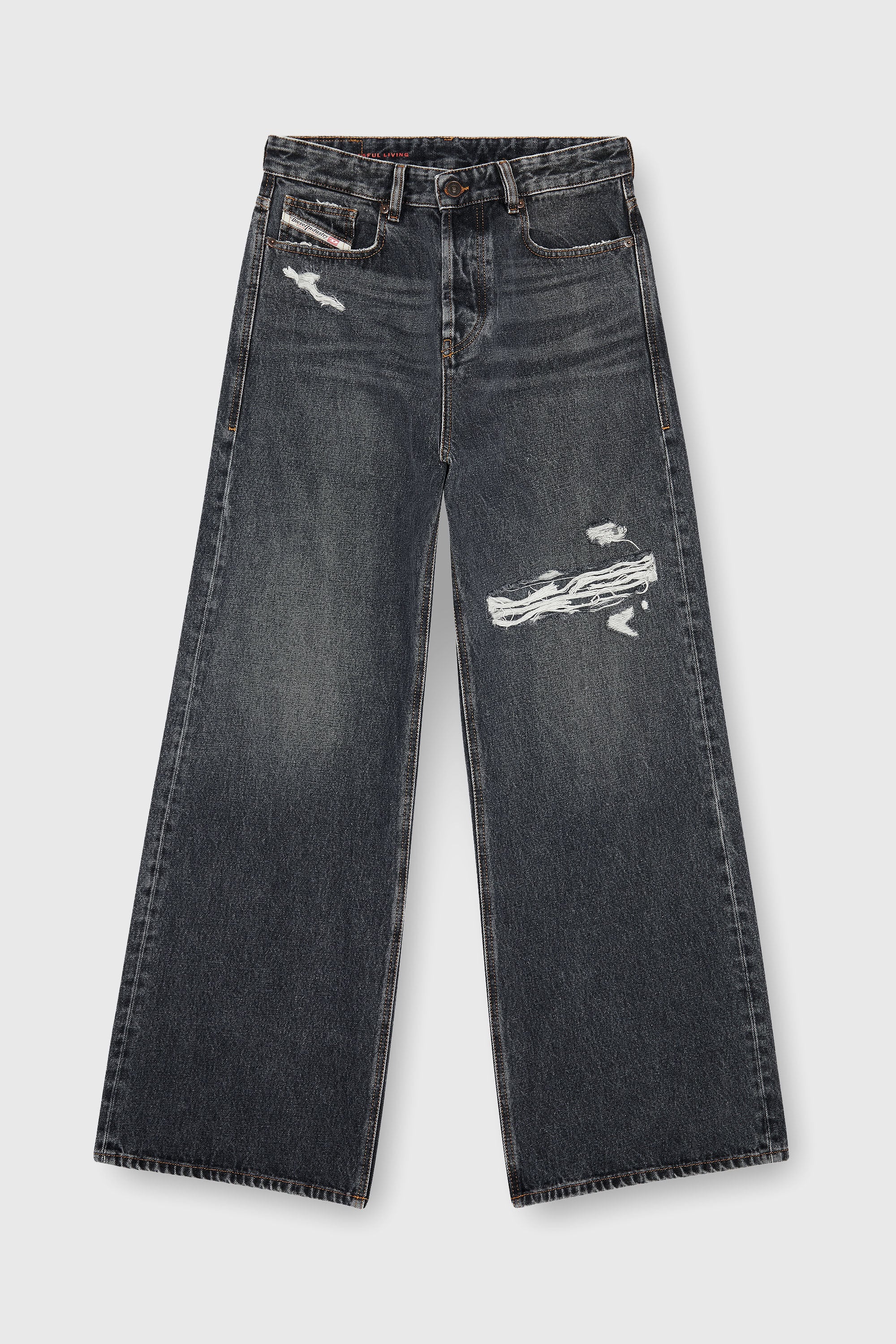 Diesel - Unisex Relaxed Jeans 1996 D-Sire 007F6, Schwarz/Dunkelgrau - 6