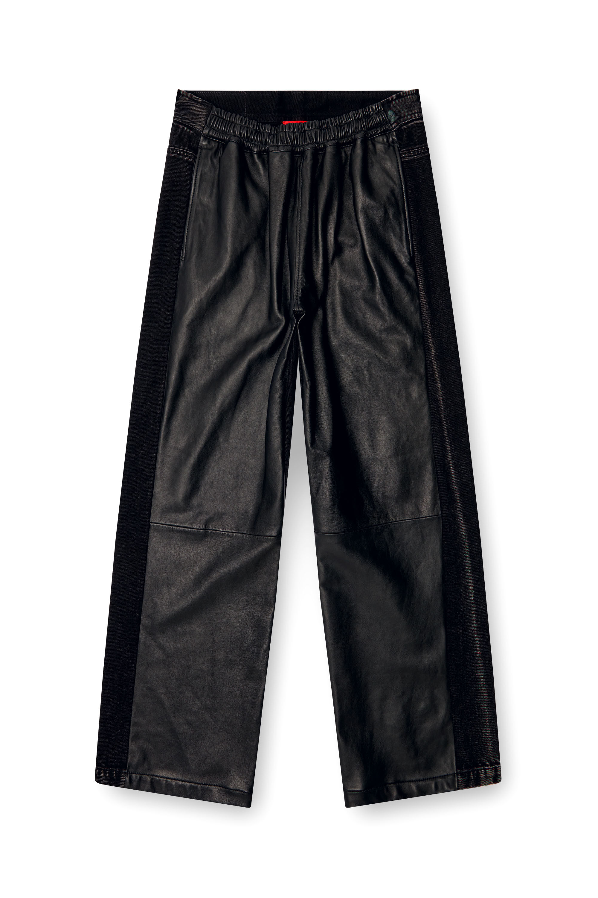 Diesel - P-OCHS, Herren Hybride Hose aus Denim und Leder in Schwarz - 2