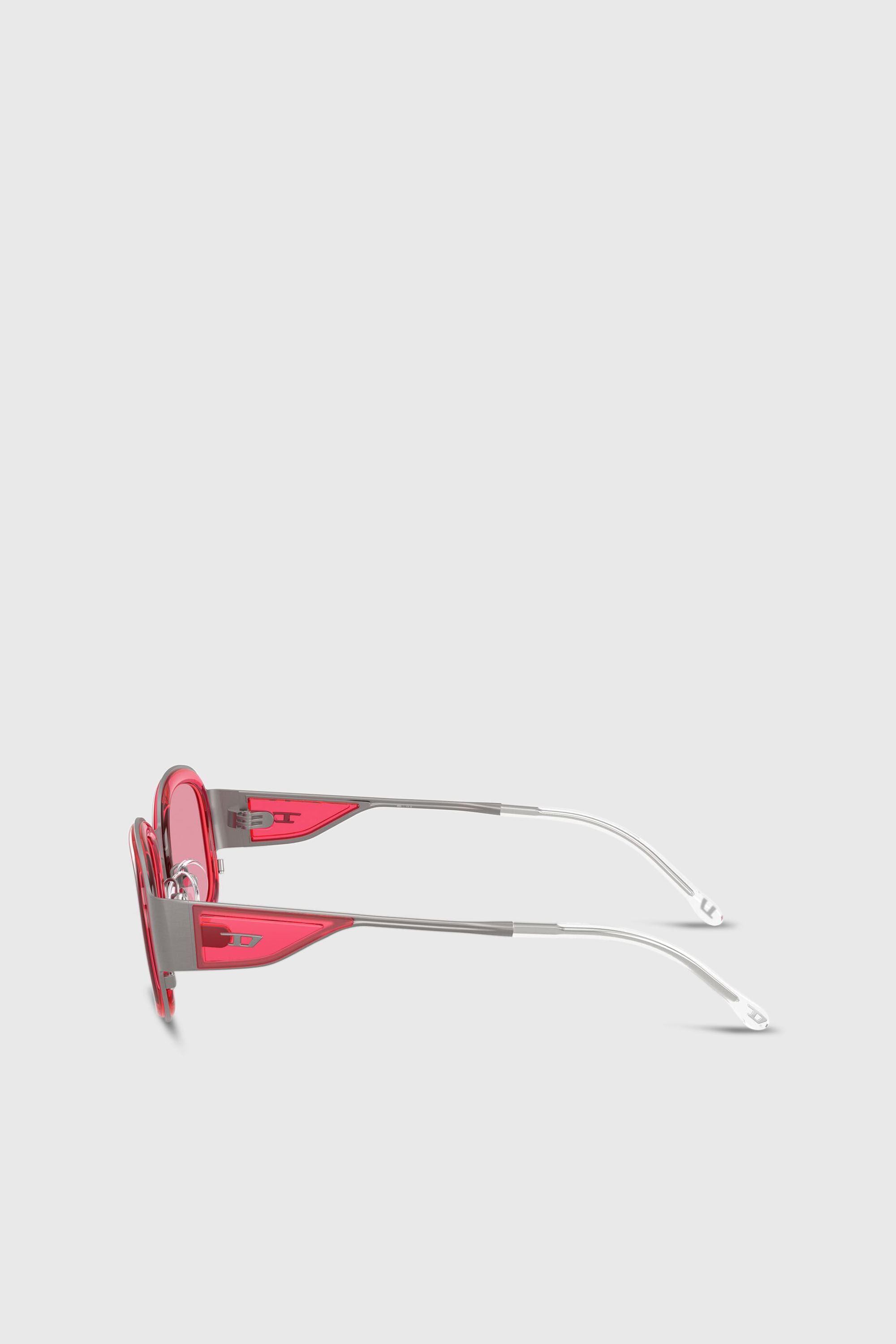 Diesel - 0DL1020, Unisex Quadratische Sonnenbrillen in Grau/Rot - 4