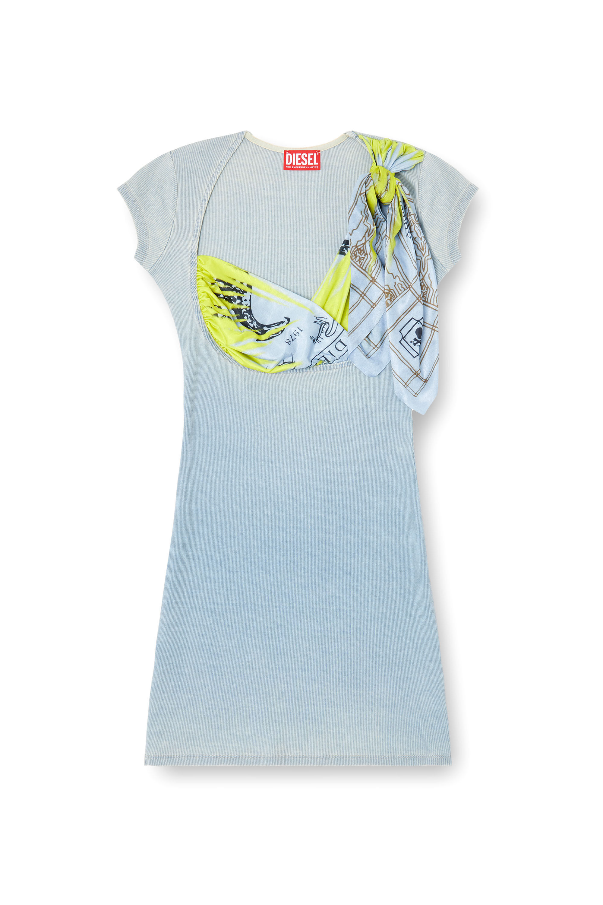 Diesel - D-LERYN, Damen Minikleid mit Bandana-BH-Einsatz in Hellblau - 2