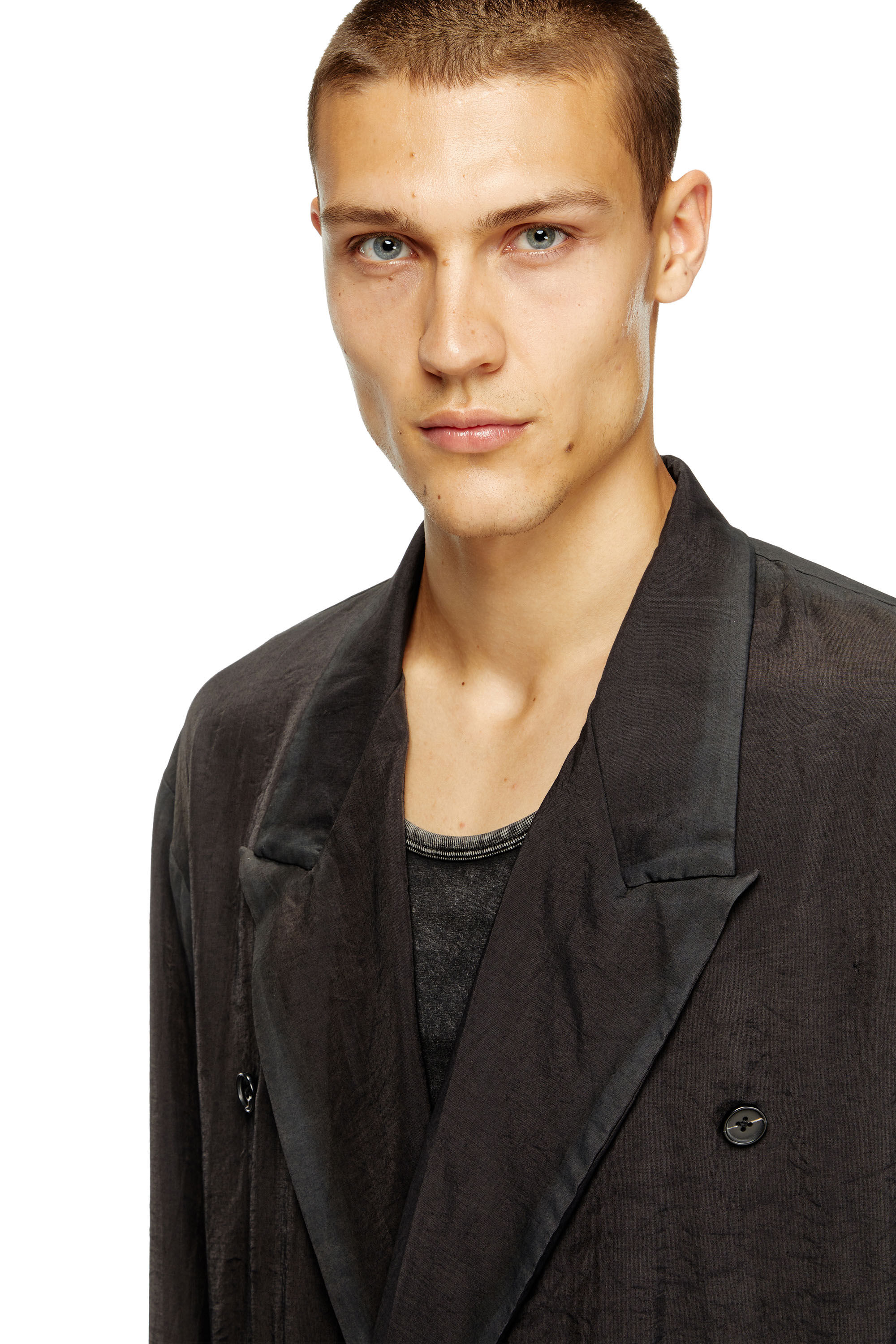 Diesel - J-KEYSERY, Herren Zweireihiger zerknitterter Blazer in Dunkelgrau - 4