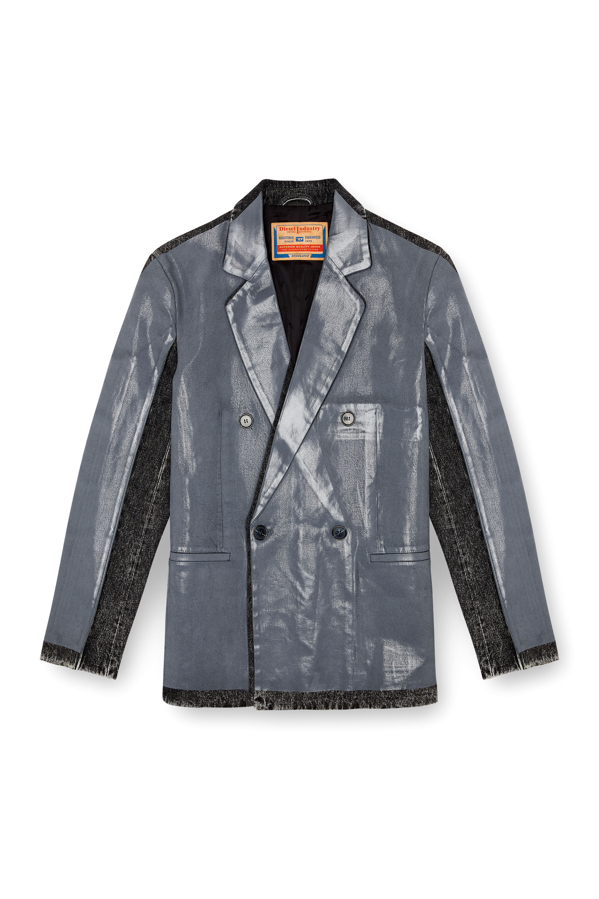 Diesel - D-KOT-FSF, Herren Blazer aus Denim mit halber Beschichtung in Grau - 2