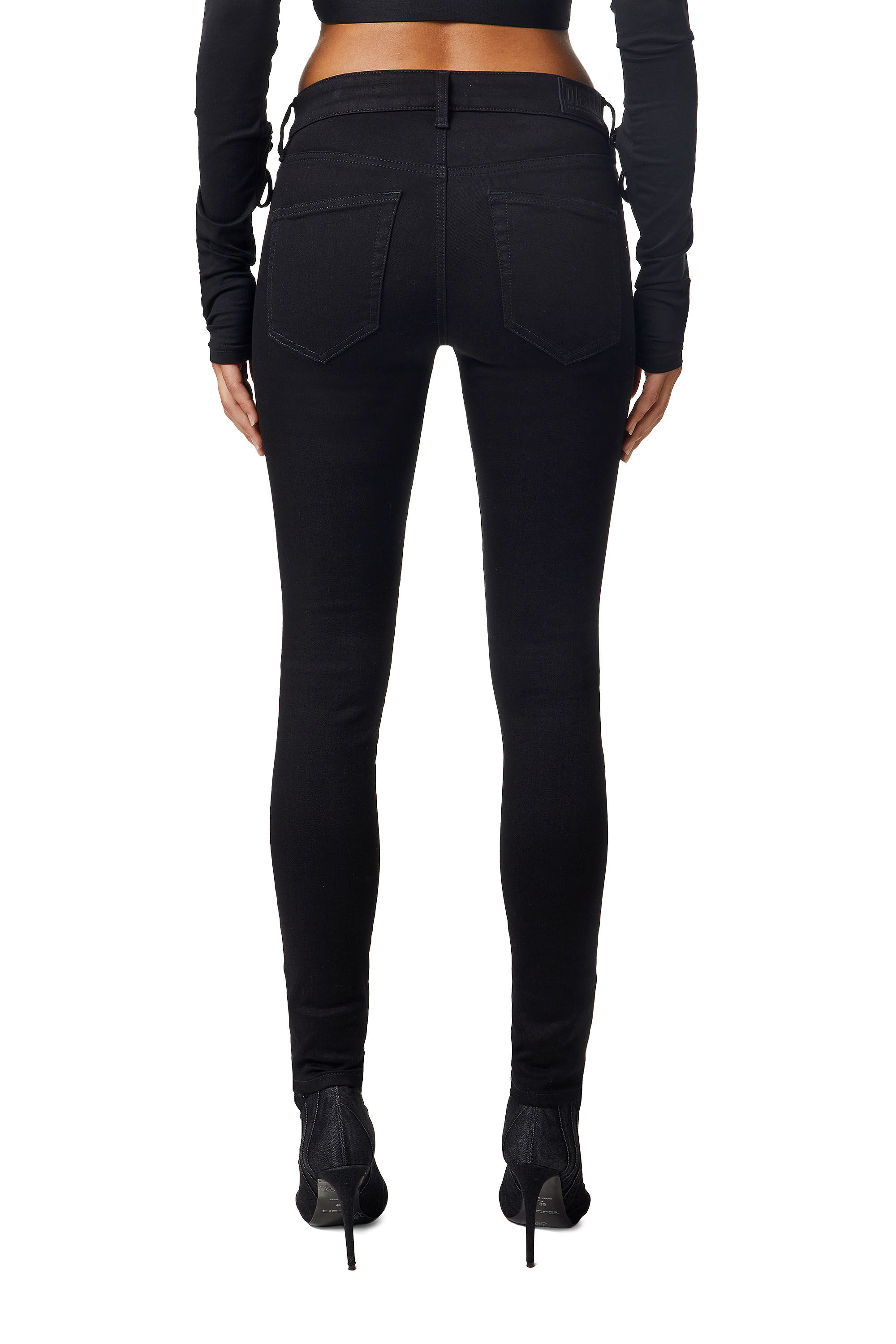 Slandy 069EF Damen: Super skinny Schwarz Jeans | Diesel